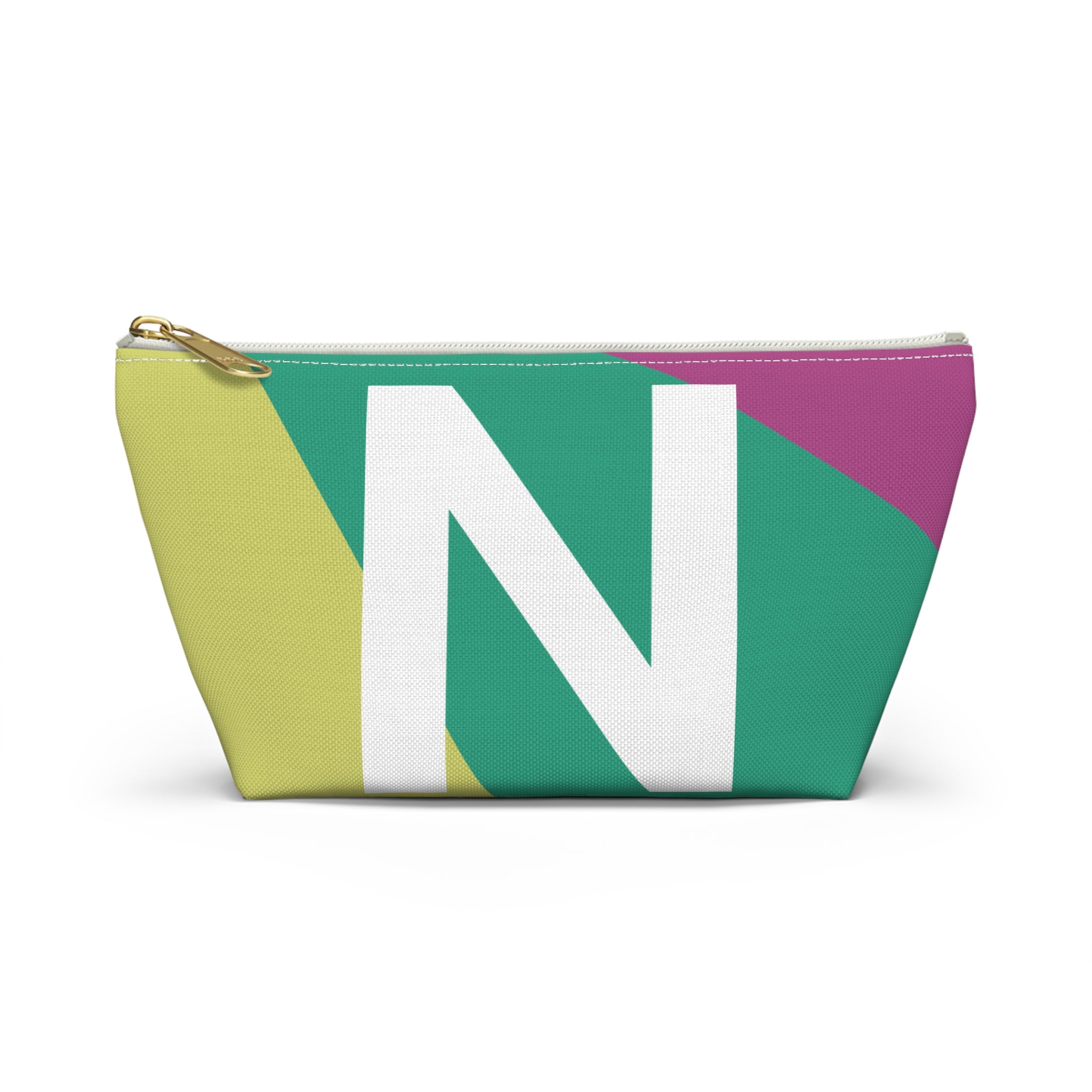 Initials Colorblock Accessory Pouch — Monogram N T-Bottom Cosmetic Bag