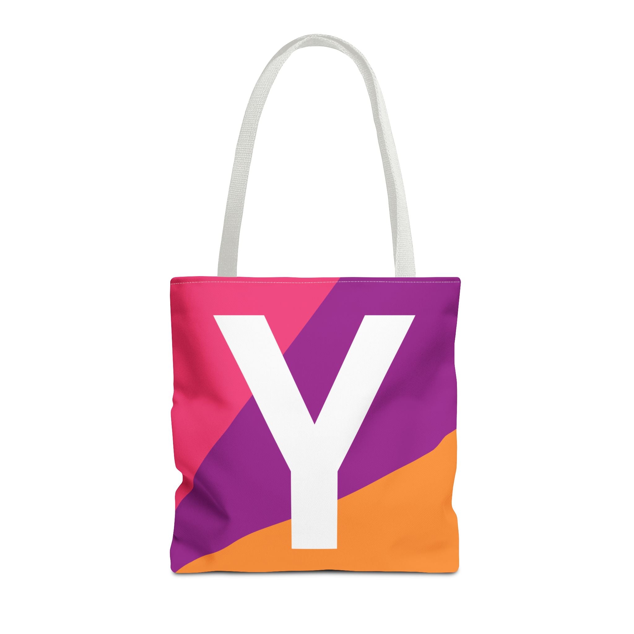 Monogram 'Y' Colorblock Tote Bag — Personalized Initial Y Shoulder Tote