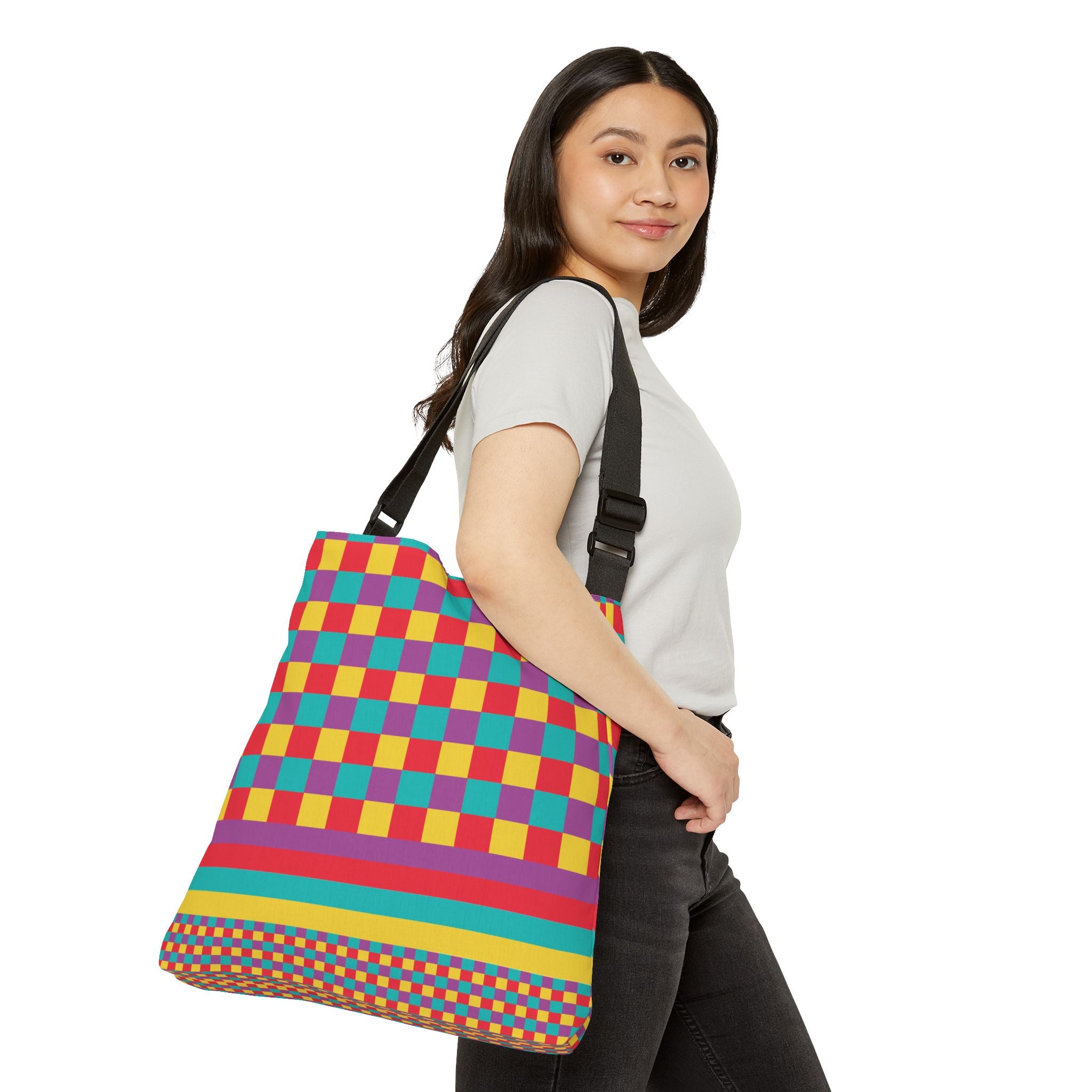 Colorblock Geometric Tote Bag