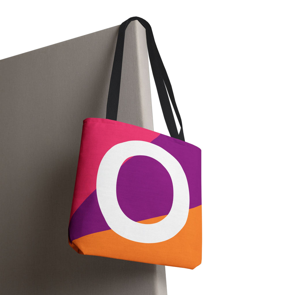Monogram 'O' Colorblock Tote Bag — Personalized Initial O Shoulder Tote