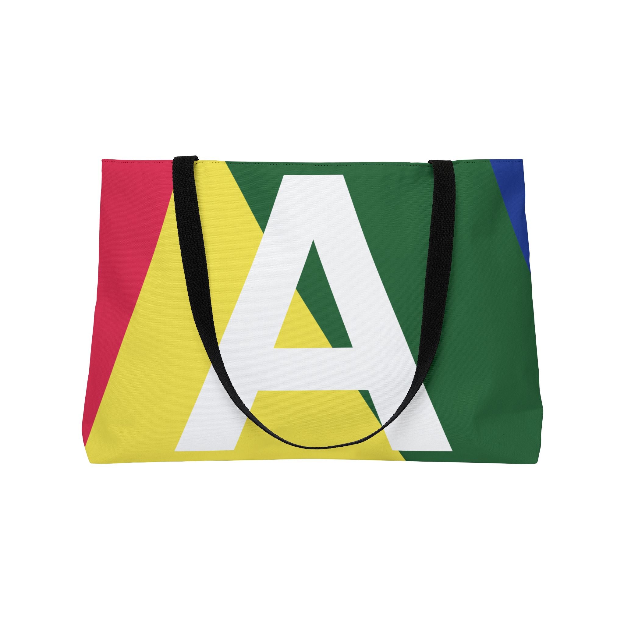 Personalized 'A' Colorblock Tote Bag — Monogram Weekender Tote