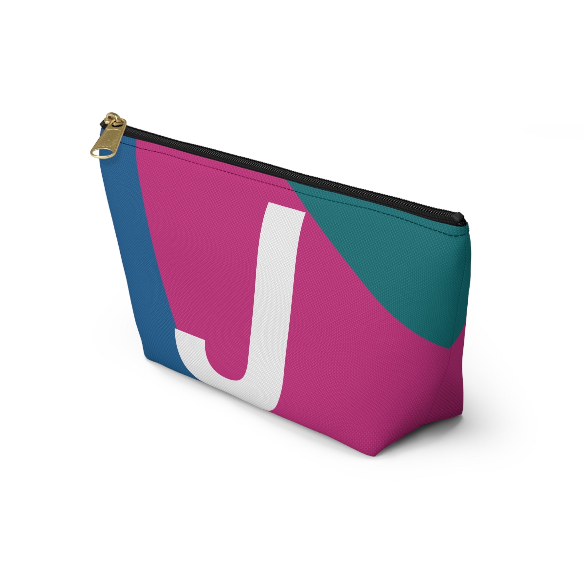 Initials Colorblock Accessory Pouch — Monogram J T-Bottom Cosmetic Bag