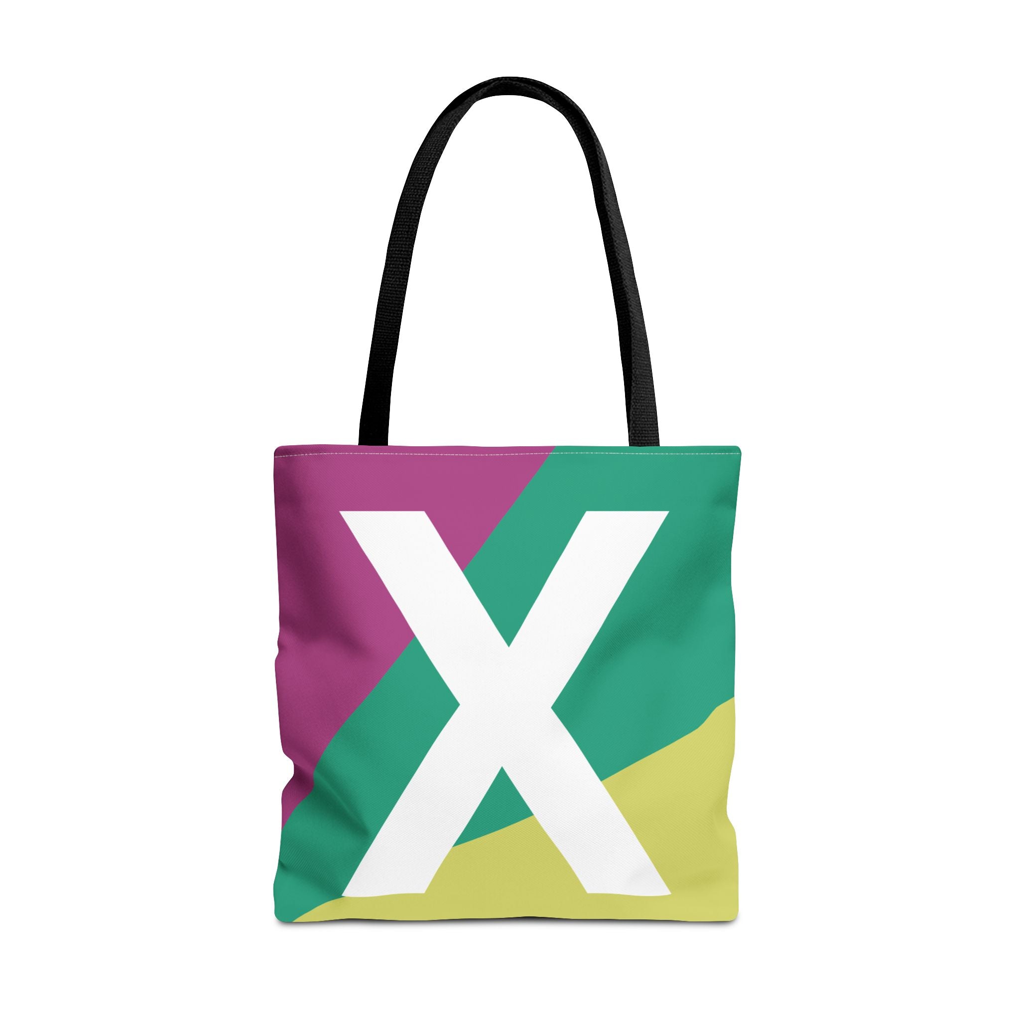 Monogram 'X' Colorblock Tote Bag — Personalized Initial X Shoulder Tote