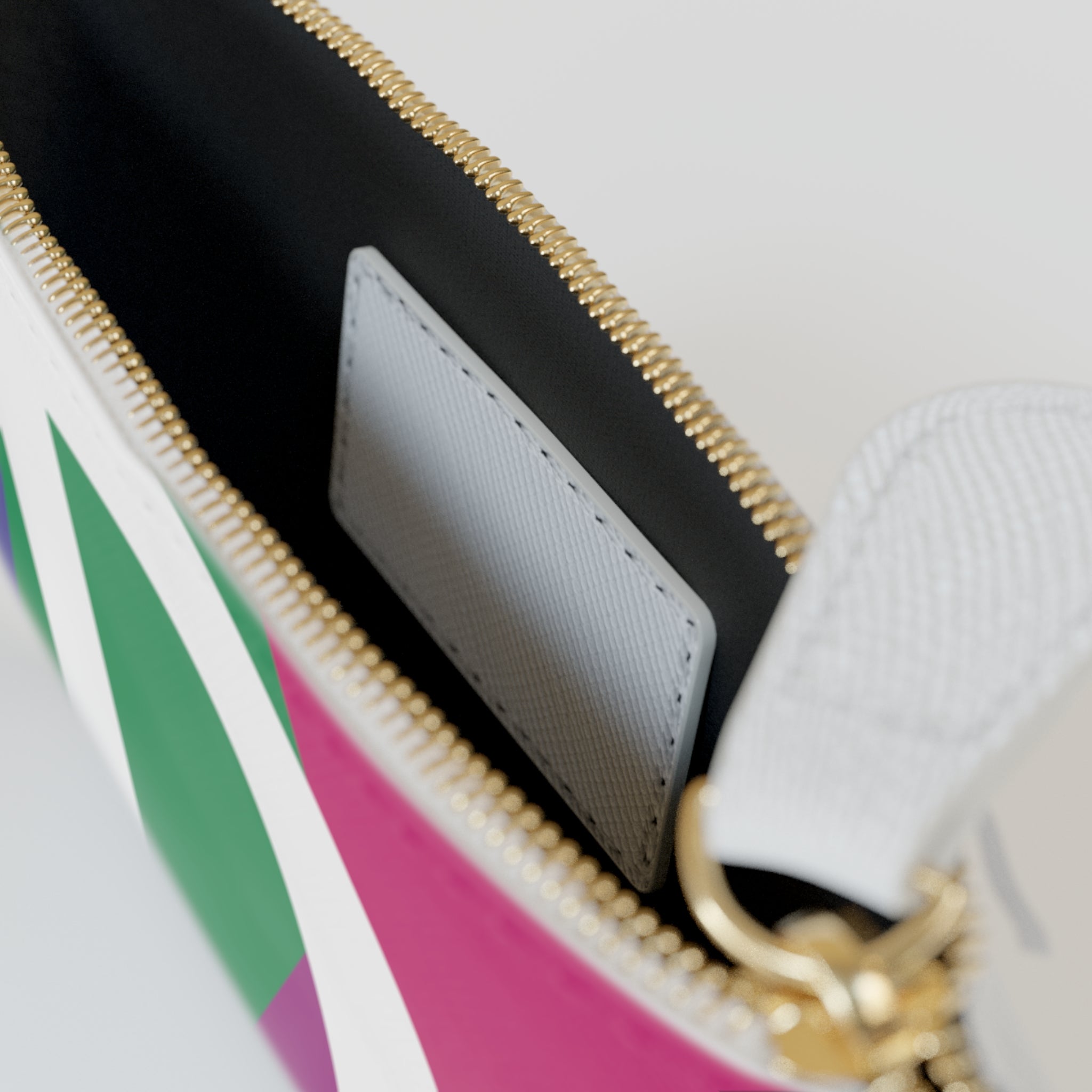 Intials D Mini Clutch — Colorblock Monogram Wristlet Wallet