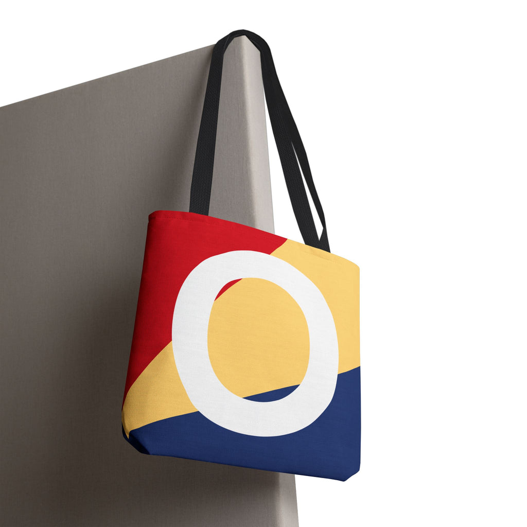 Monogram 'O' Colorblock Tote Bag — Personalized Initial O Shoulder Tote