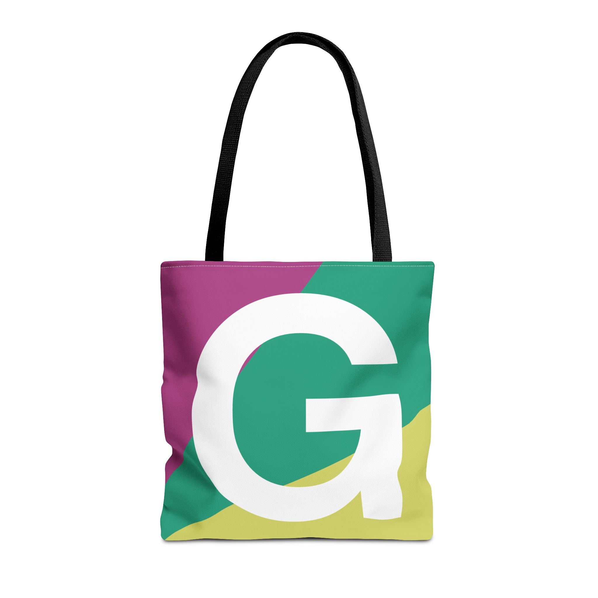 Monogram 'G' Colorblock Tote Bag — Personalized Initial G Shoulder Tote