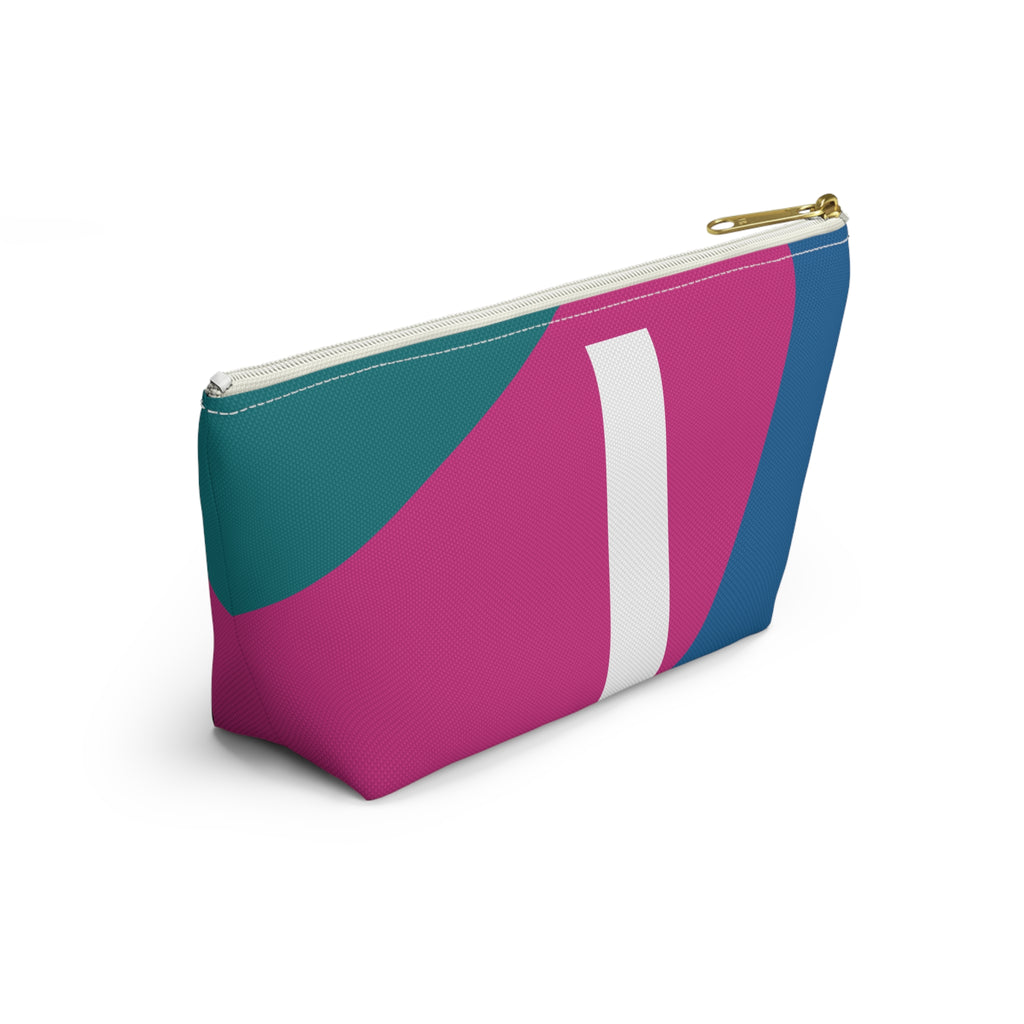 Initials Colorblock Accessory Pouch — Monogram I T-Bottom Cosmetic Bag