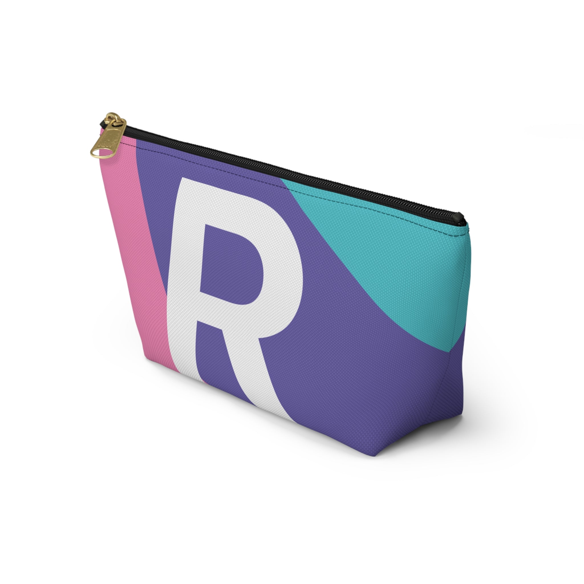 Colorblock Accessory Pouch — Monogram R T-Bottom Cosmetic Bag