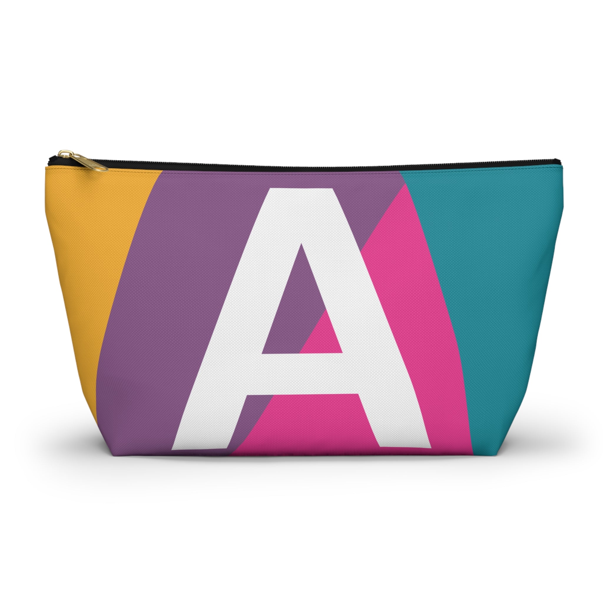 Initials Colorblock Accessory Pouch — Monogram A T-Bottom Cosmetic Bag