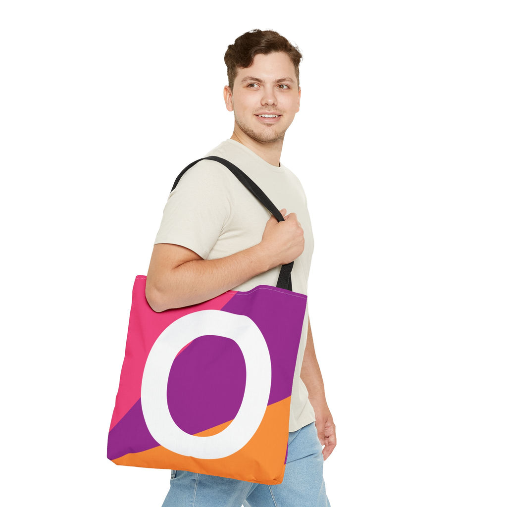 Monogram 'O' Colorblock Tote Bag — Personalized Initial O Shoulder Tote