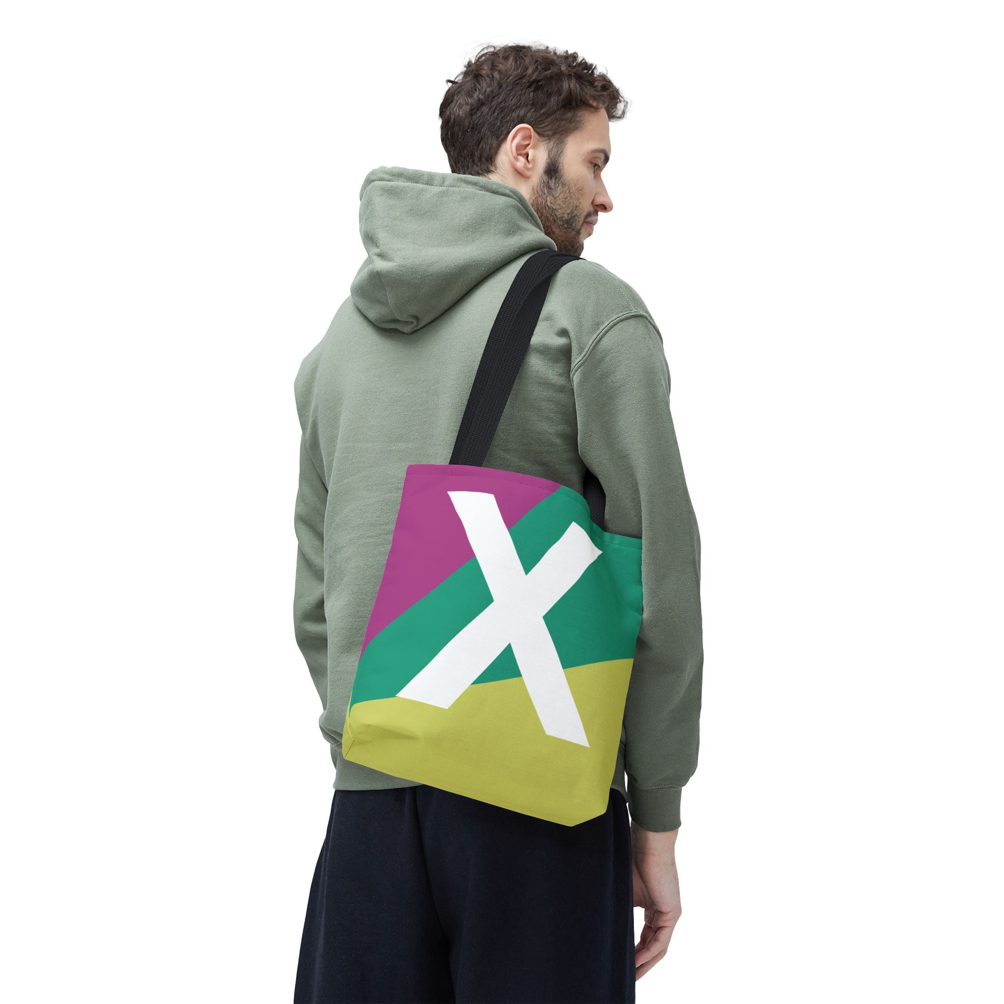 Monogram 'X' Colorblock Tote Bag — Personalized Initial X Shoulder Tote