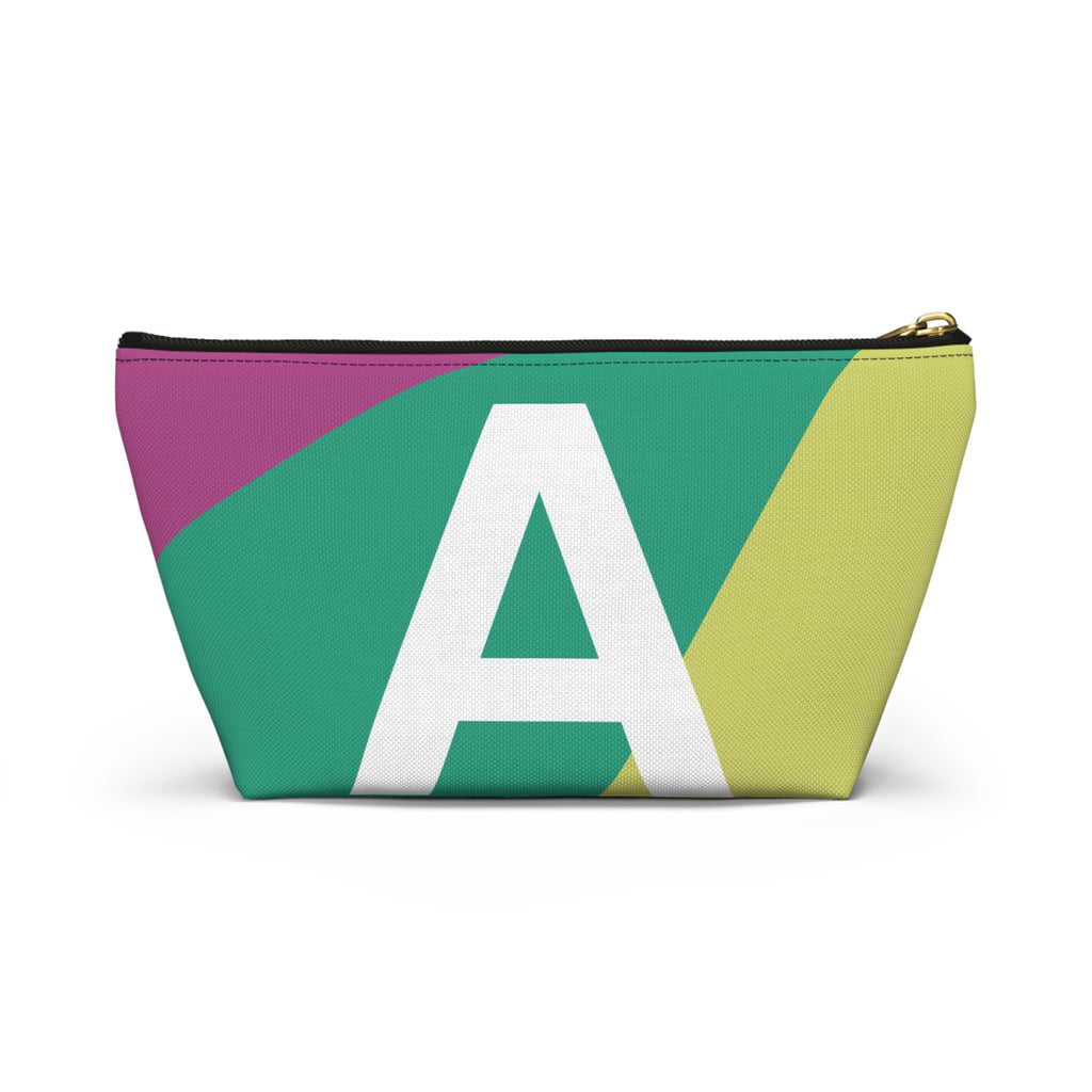 Initials Colorblock Accessory Pouch — Monogram A T-Bottom Cosmetic Bag