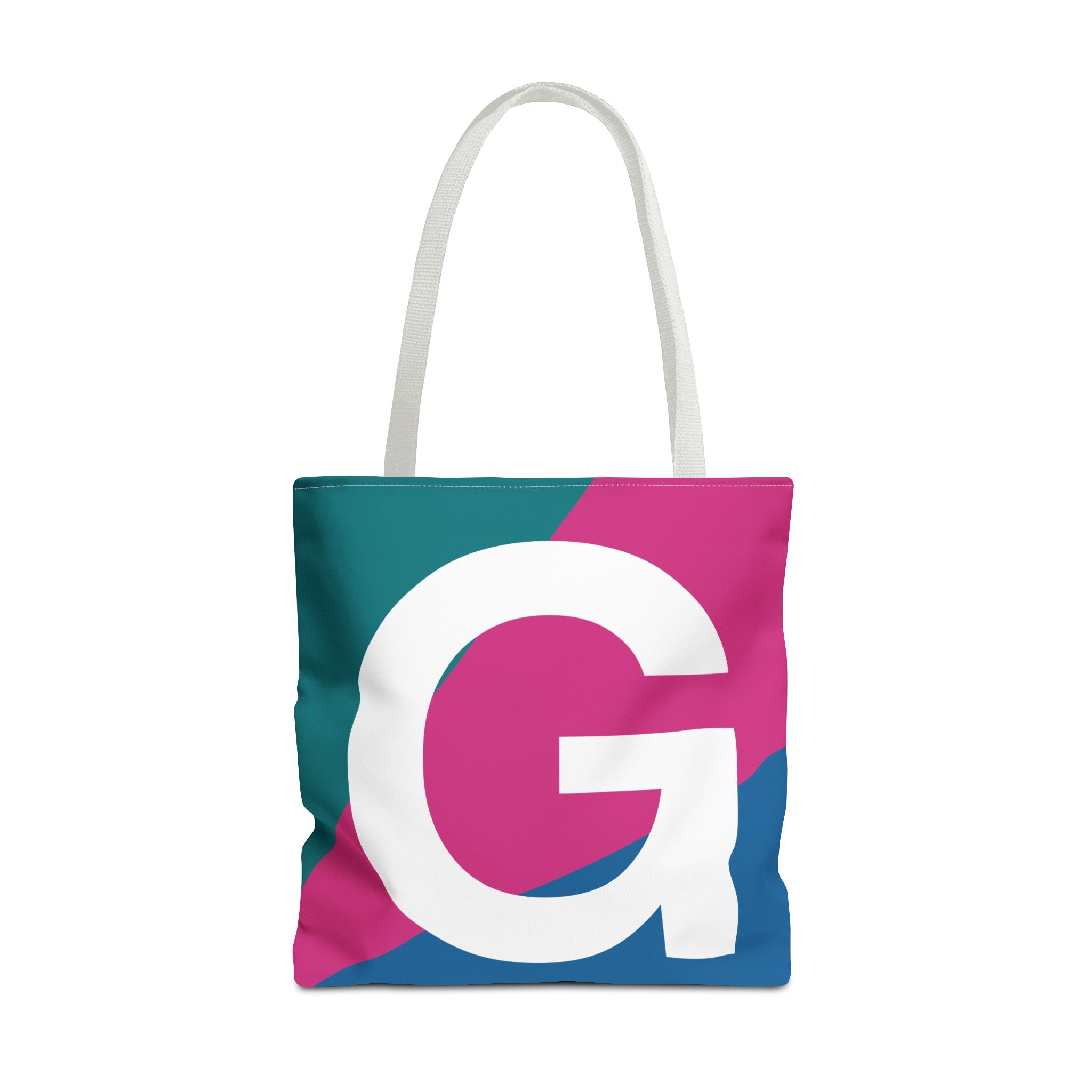 Monogram 'G' Colorblock Tote Bag — Personalized Initial G Shoulder Tote