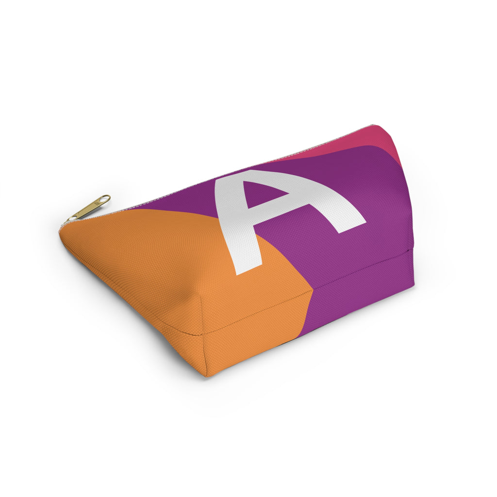 Initials Colorblock Accessory Pouch — Monogram A T-Bottom Cosmetic Bag