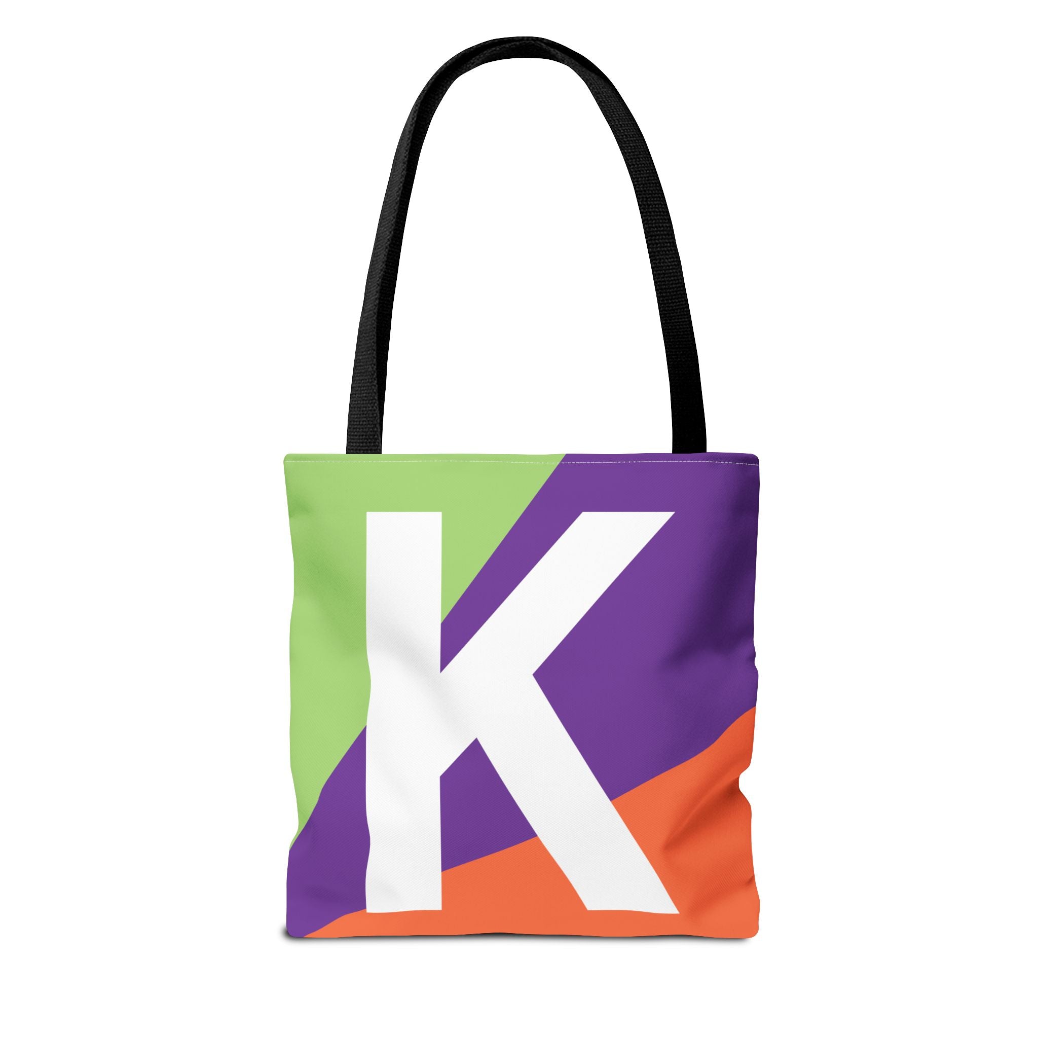 Monogram 'K' Colorblock Tote Bag — Personalized Initial K Shoulder Tote