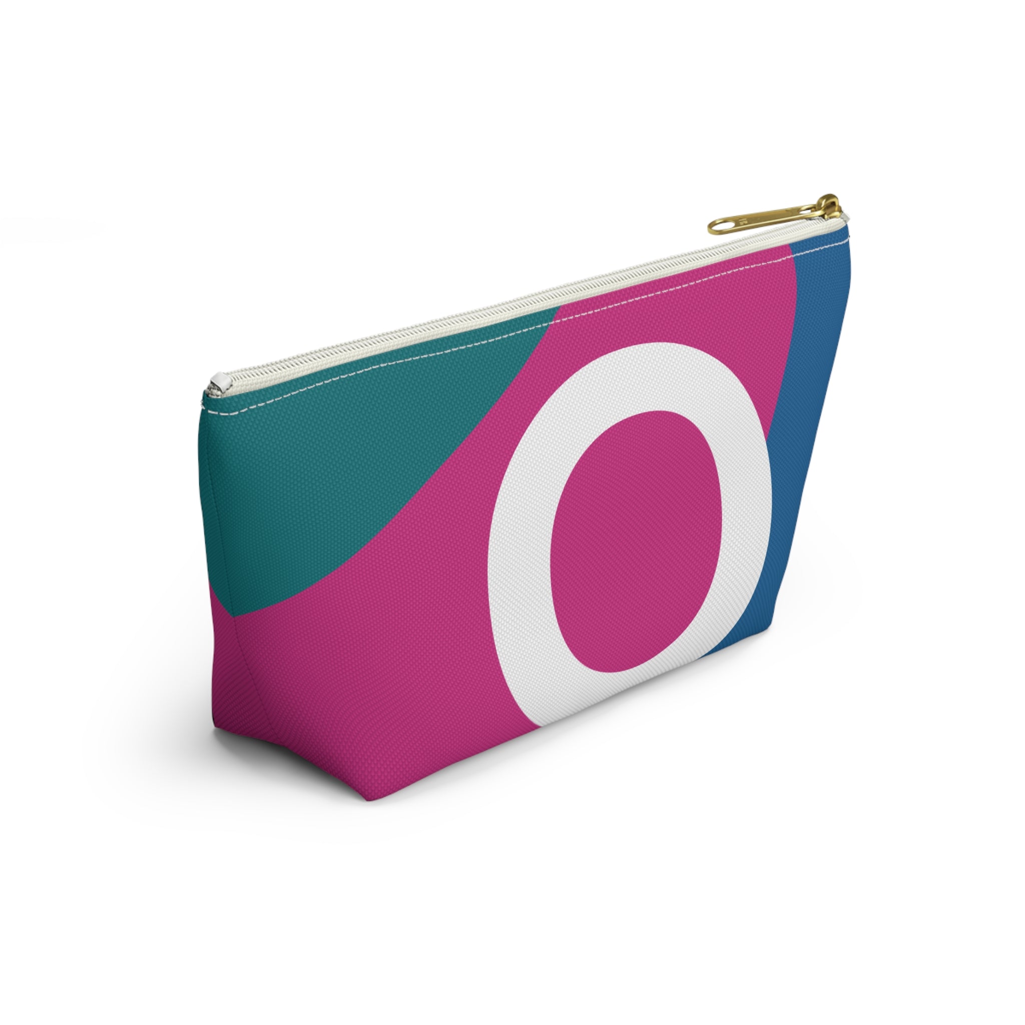 Initials Colorblock Accessory Pouch — Monogram O T-Bottom Cosmetic Bag