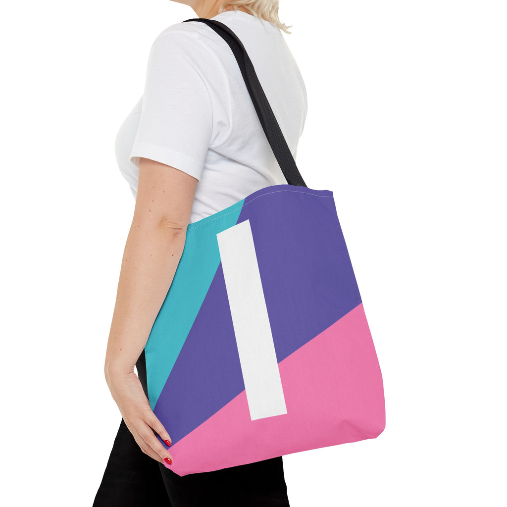 Monogram 'I' Colorblock Tote Bag — Personalized Initial I Shoulder Tote