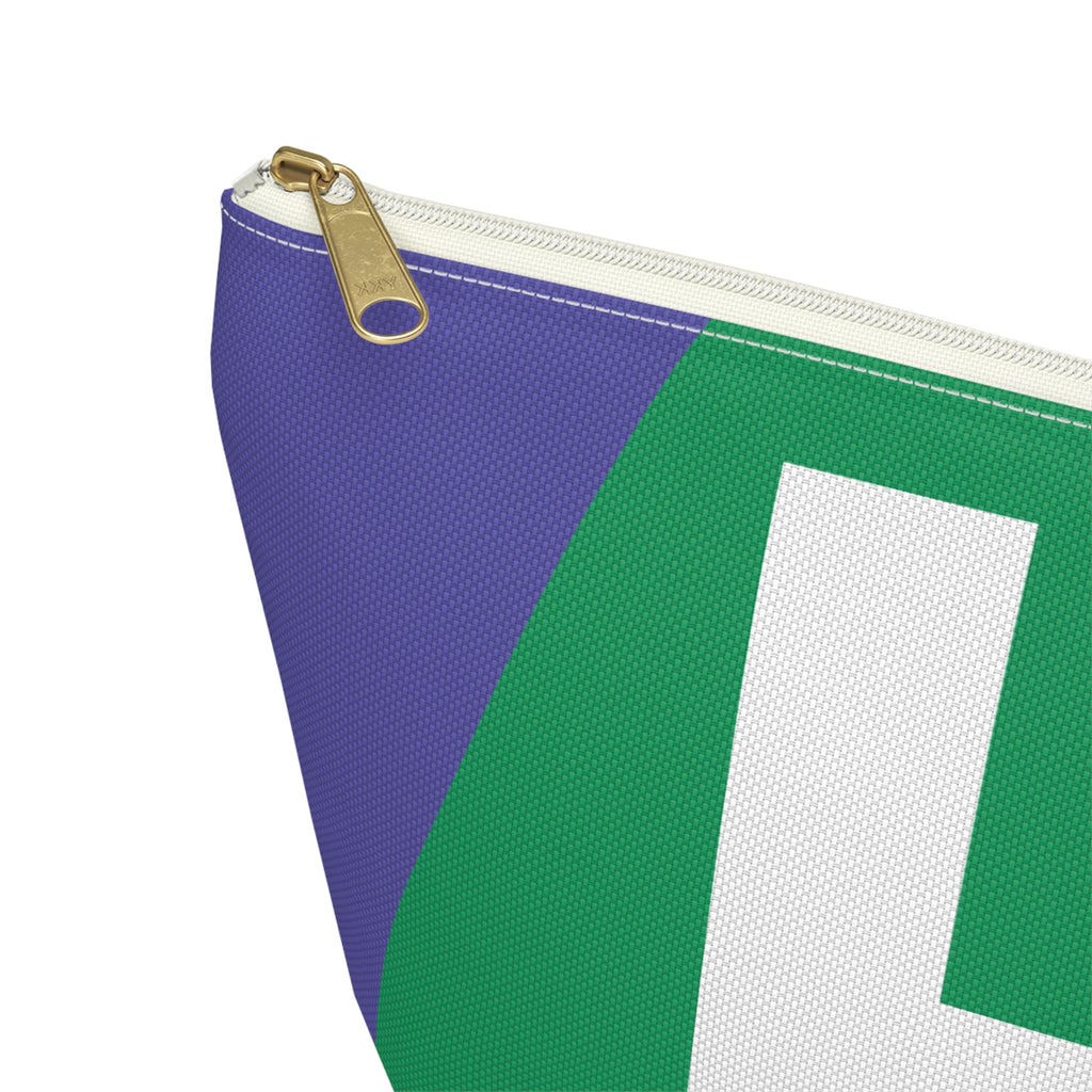 Initials Colorblock Accessory Pouch — Monogram H T-Bottom Cosmetic Bag