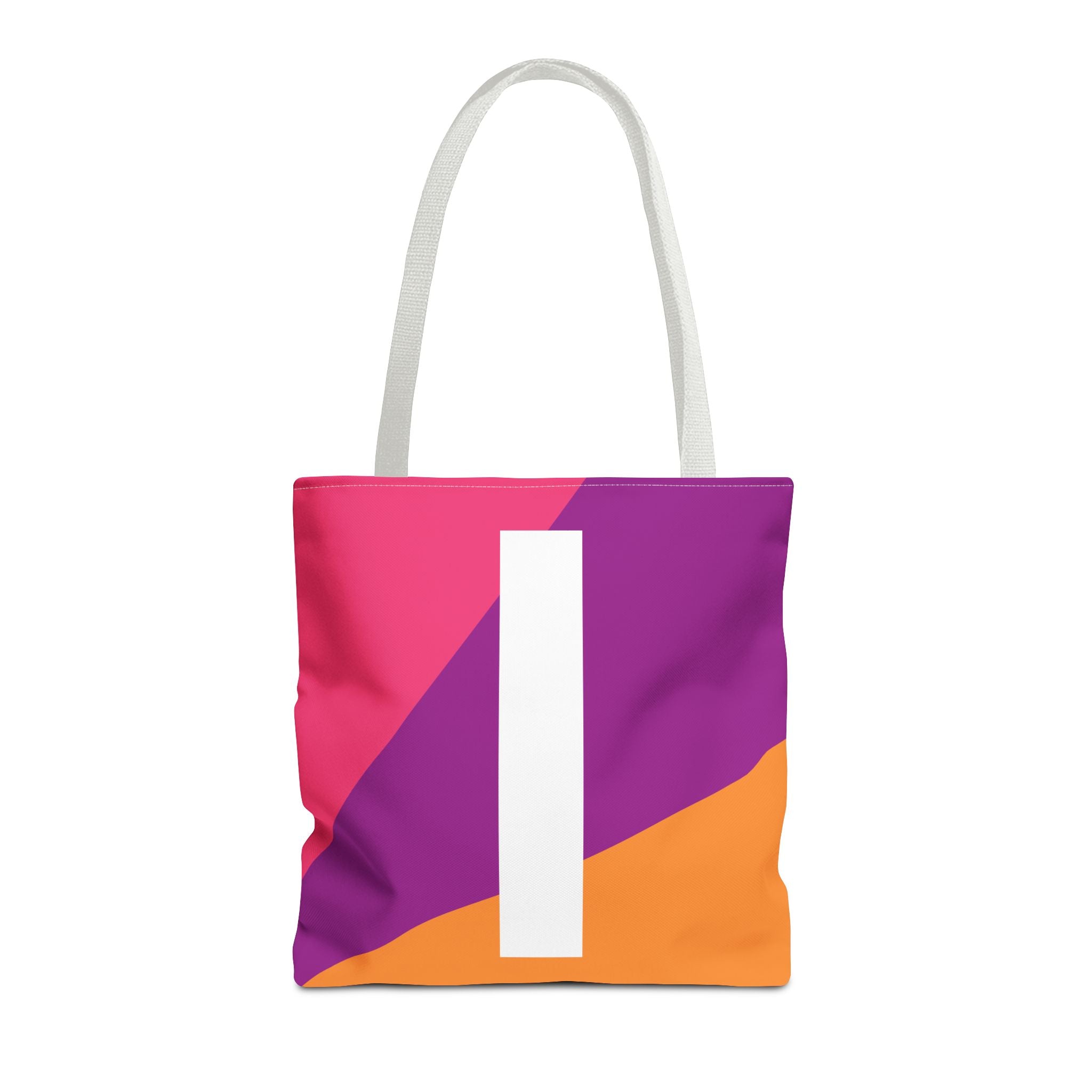 Monogram 'I' Colorblock Tote Bag — Personalized Initial I Shoulder Tote