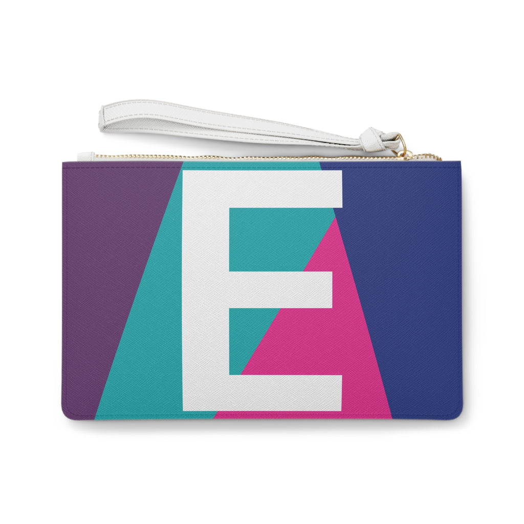 Monogram 'E' Colorblock Clutch Bag — Bold Geometric Wristlet for Everyday & Gifts