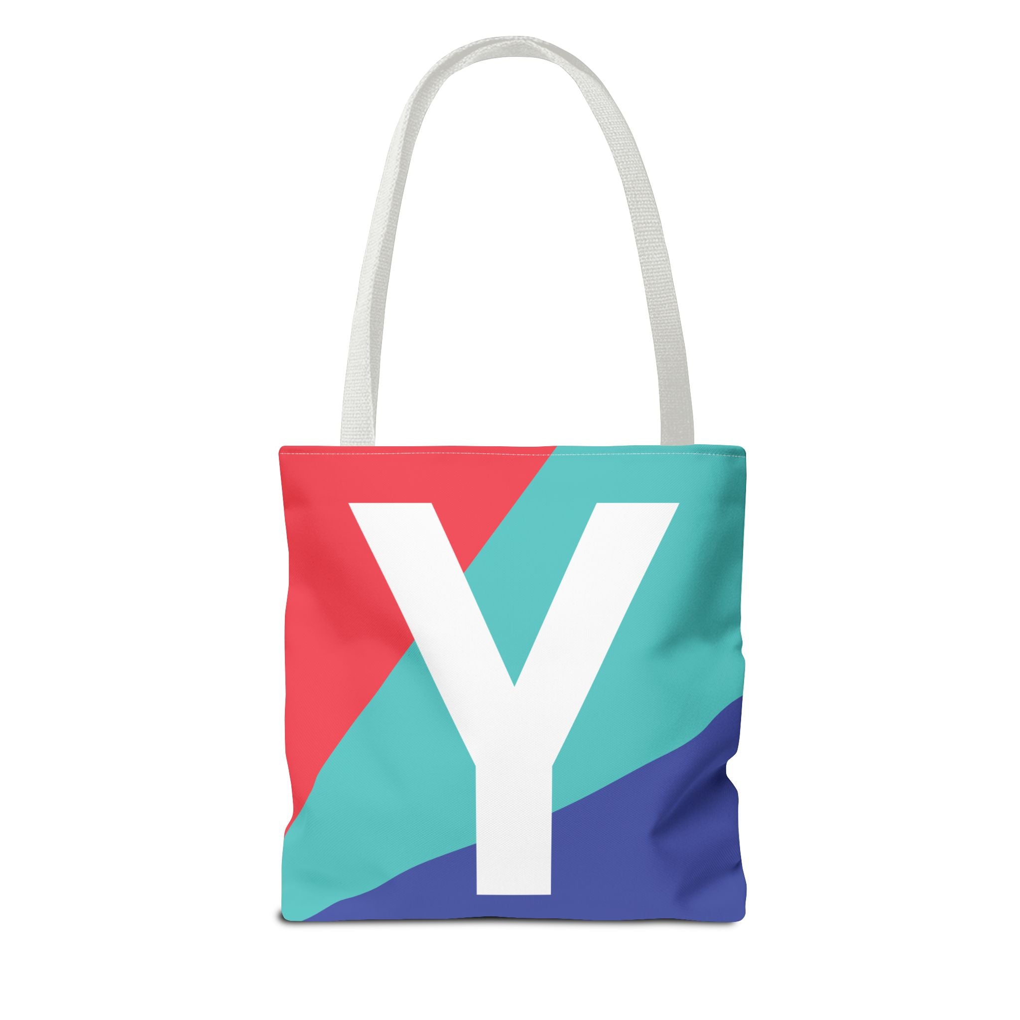 Monogram 'Y' Colorblock Tote Bag — Personalized Initial Y Shoulder Tote