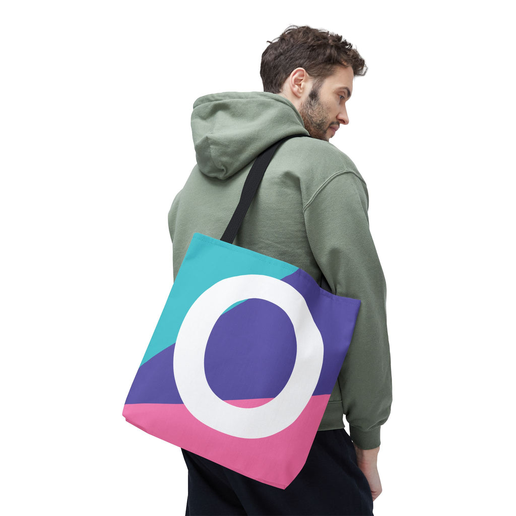 Monogram 'O' Colorblock Tote Bag — Personalized Initial O Shoulder Tote