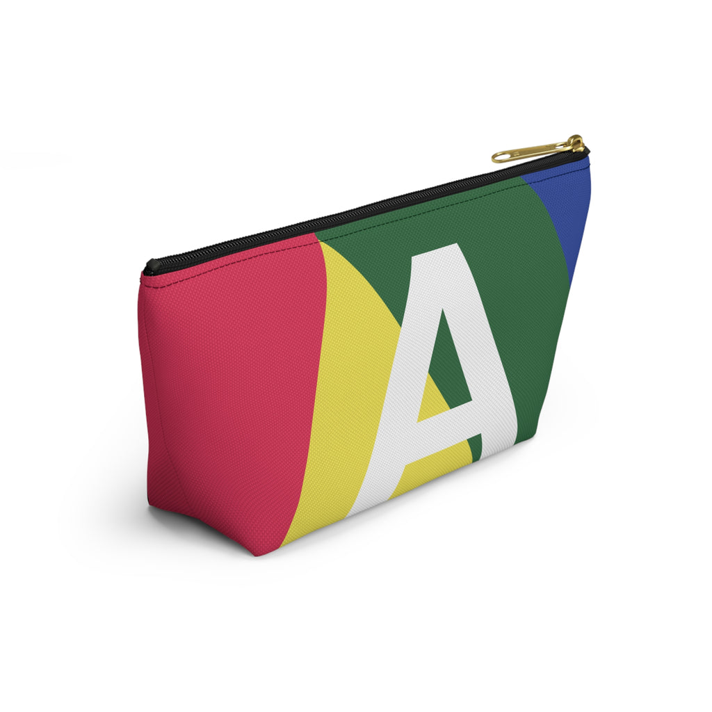 Initials Colorblock Accessory Pouch — Monogram A T-Bottom Cosmetic Bag