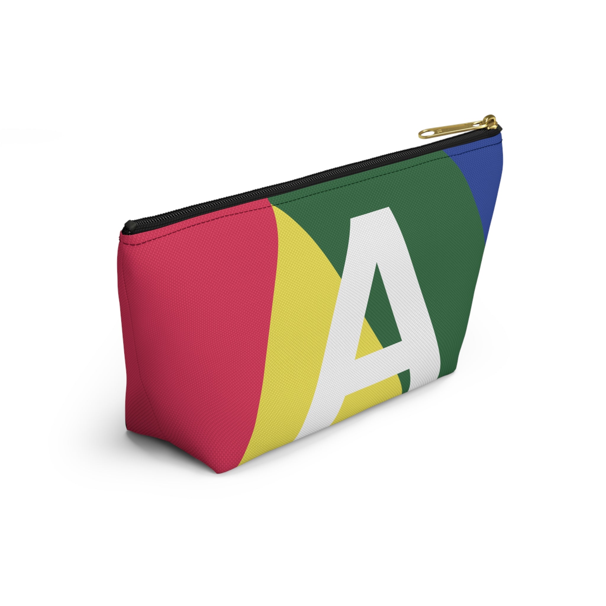 Initials Colorblock Accessory Pouch — Monogram A T-Bottom Cosmetic Bag