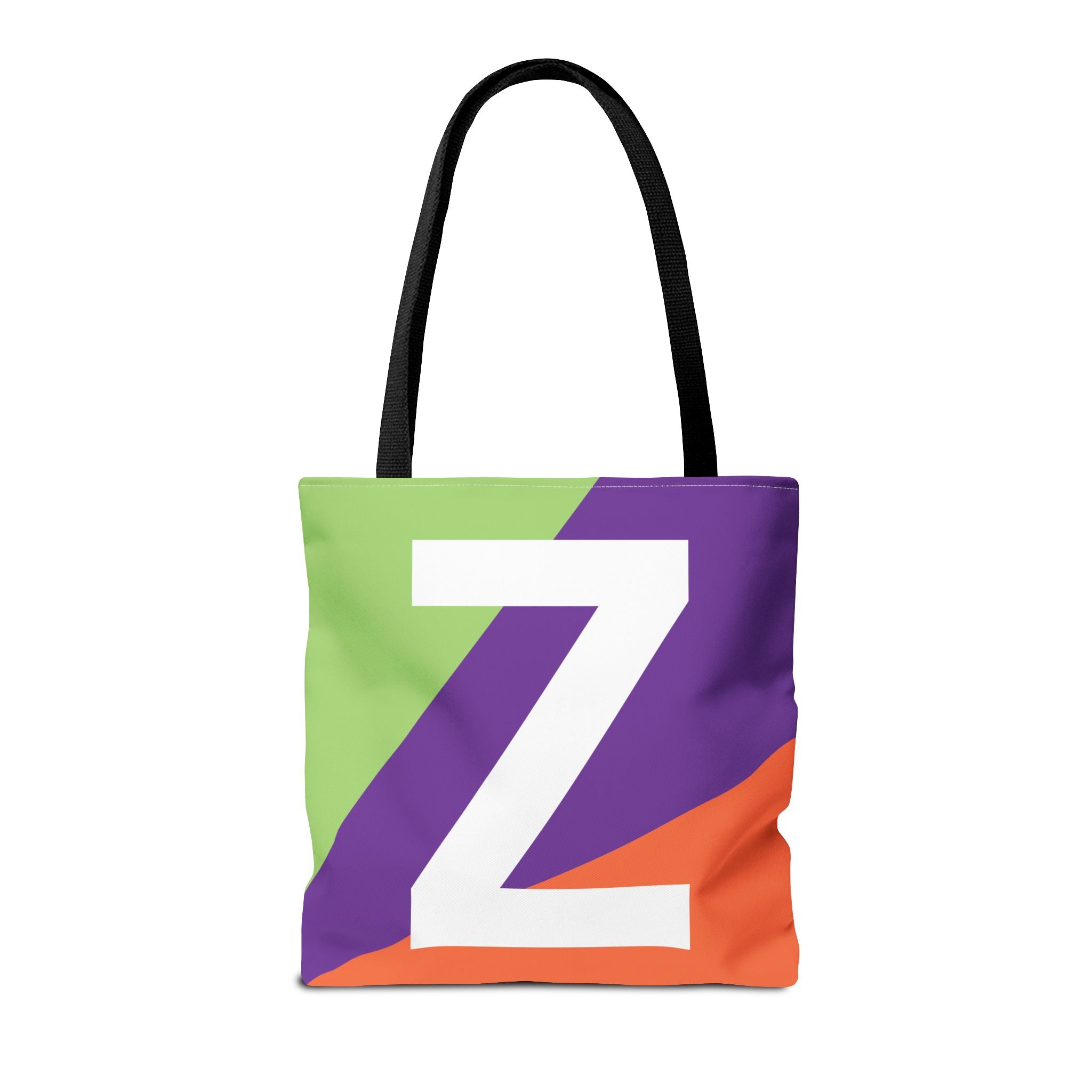 Monogram 'Z' Colorblock Tote Bag — Personalized Initial Z Shoulder Tote