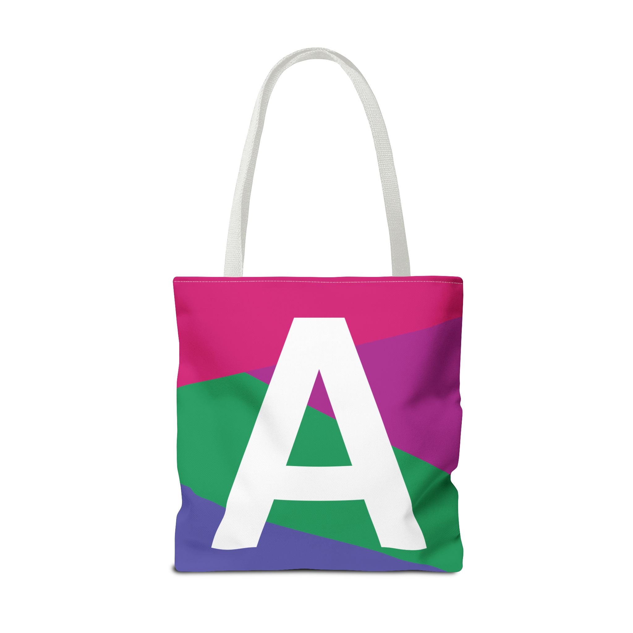 Monogram 'A' Colorblock Tote Bag — Personalized Initial A Shoulder Tote