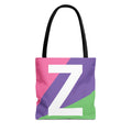 Monogram 'Z' Colorblock Tote Bag — Personalized Initial Z Shoulder Tote