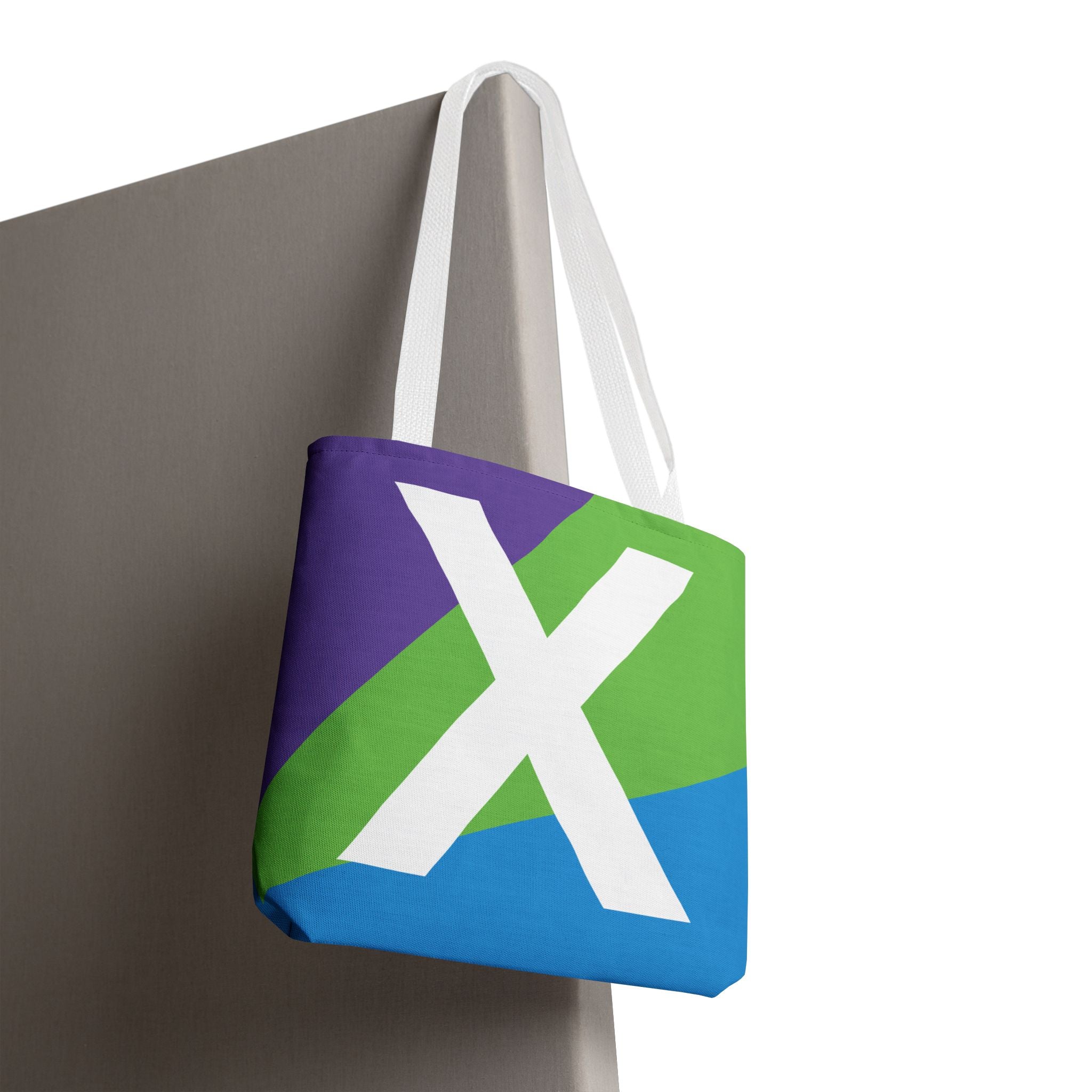 Monogram 'X' Colorblock Tote Bag — Personalized Initial X Shoulder Tote
