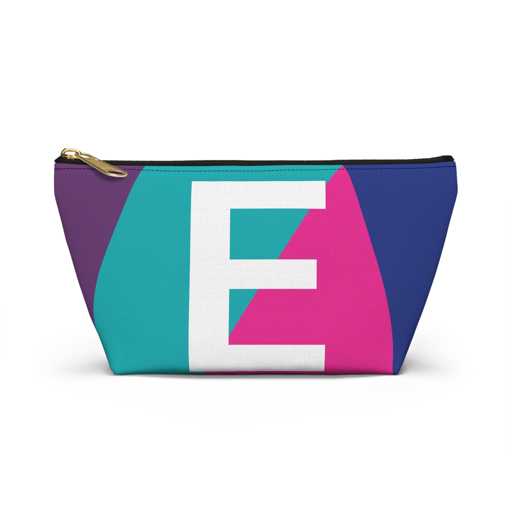Initials Colorblock Accessory Pouch — Monogram E T-Bottom Cosmetic Bag