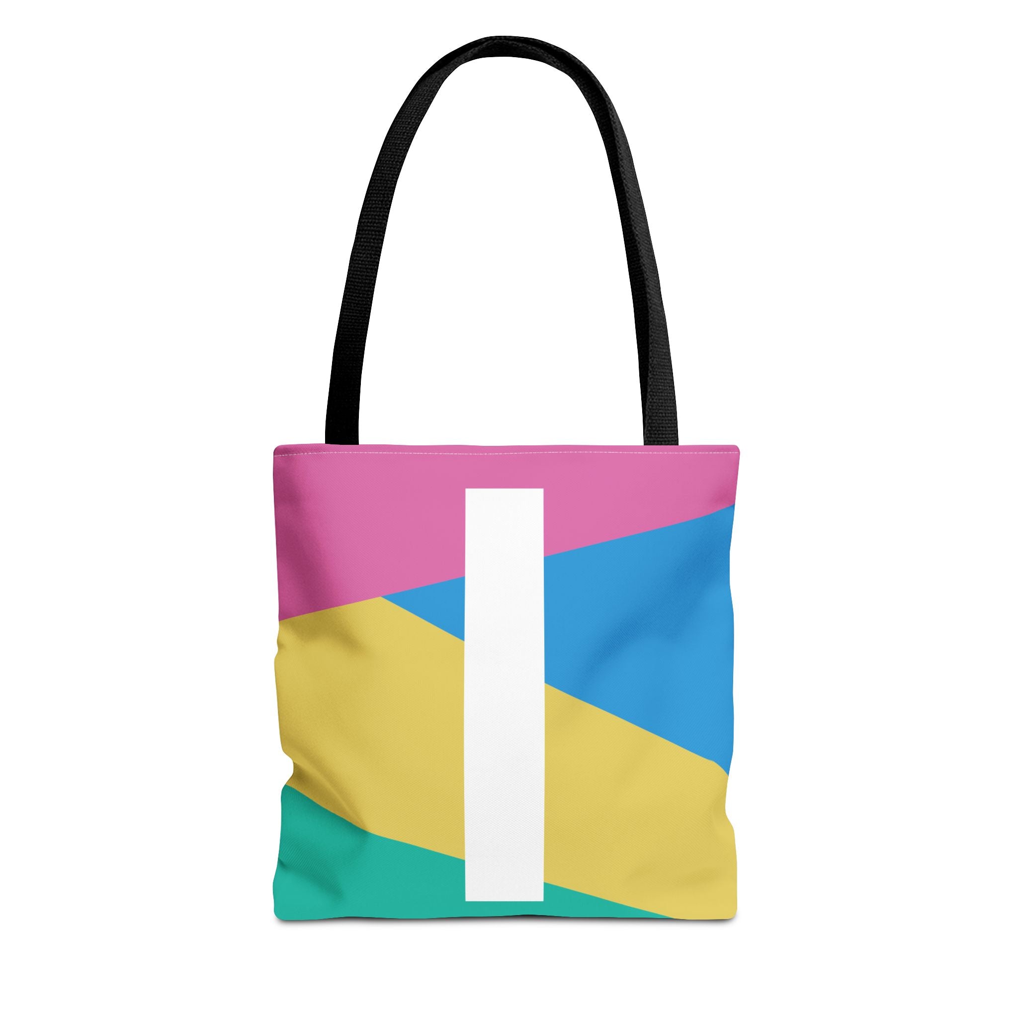 Monogram 'I' Colorblock Tote Bag — Personalized Initial I Shoulder Tote