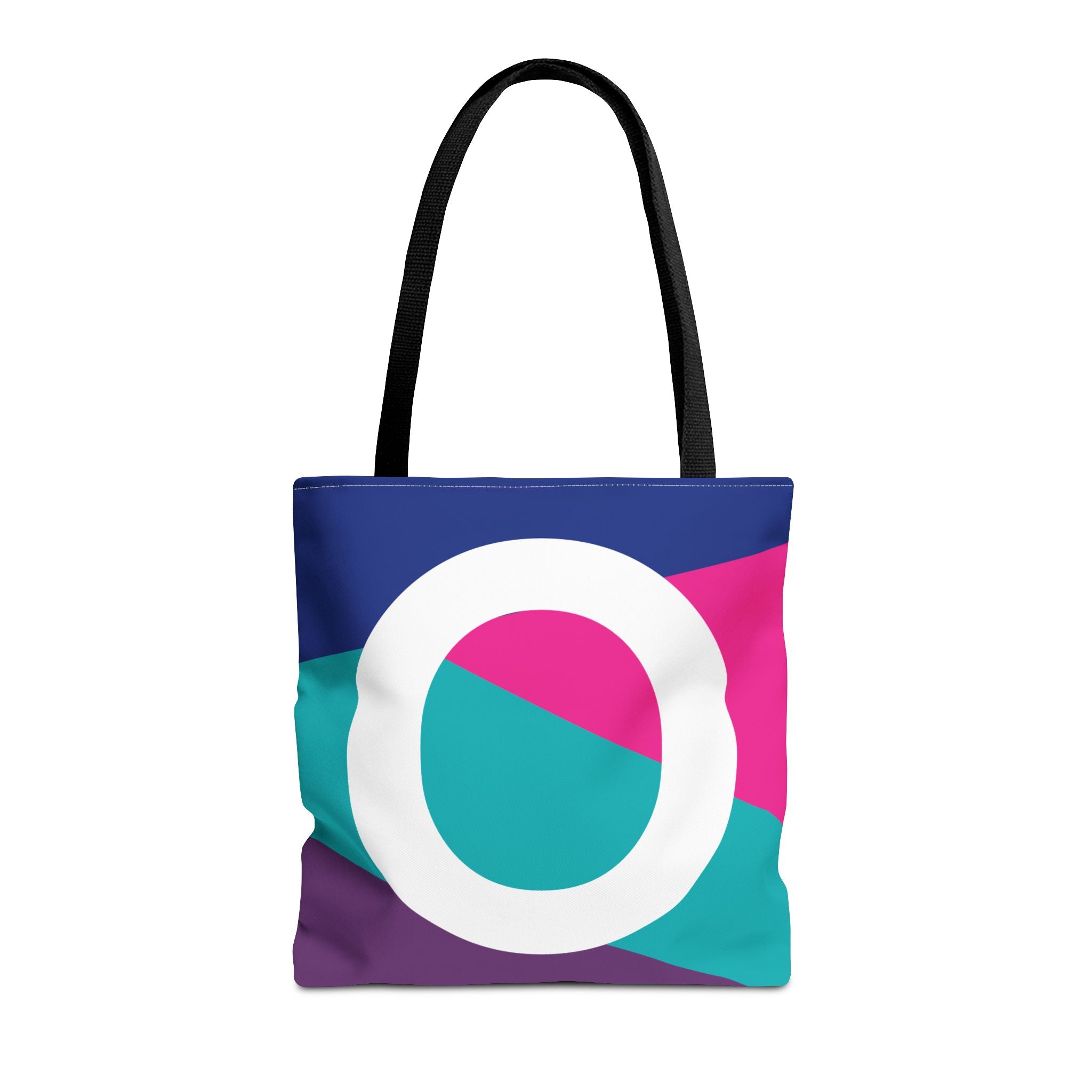 Monogram 'O' Colorblock Tote Bag — Personalized Initial O Shoulder Tote