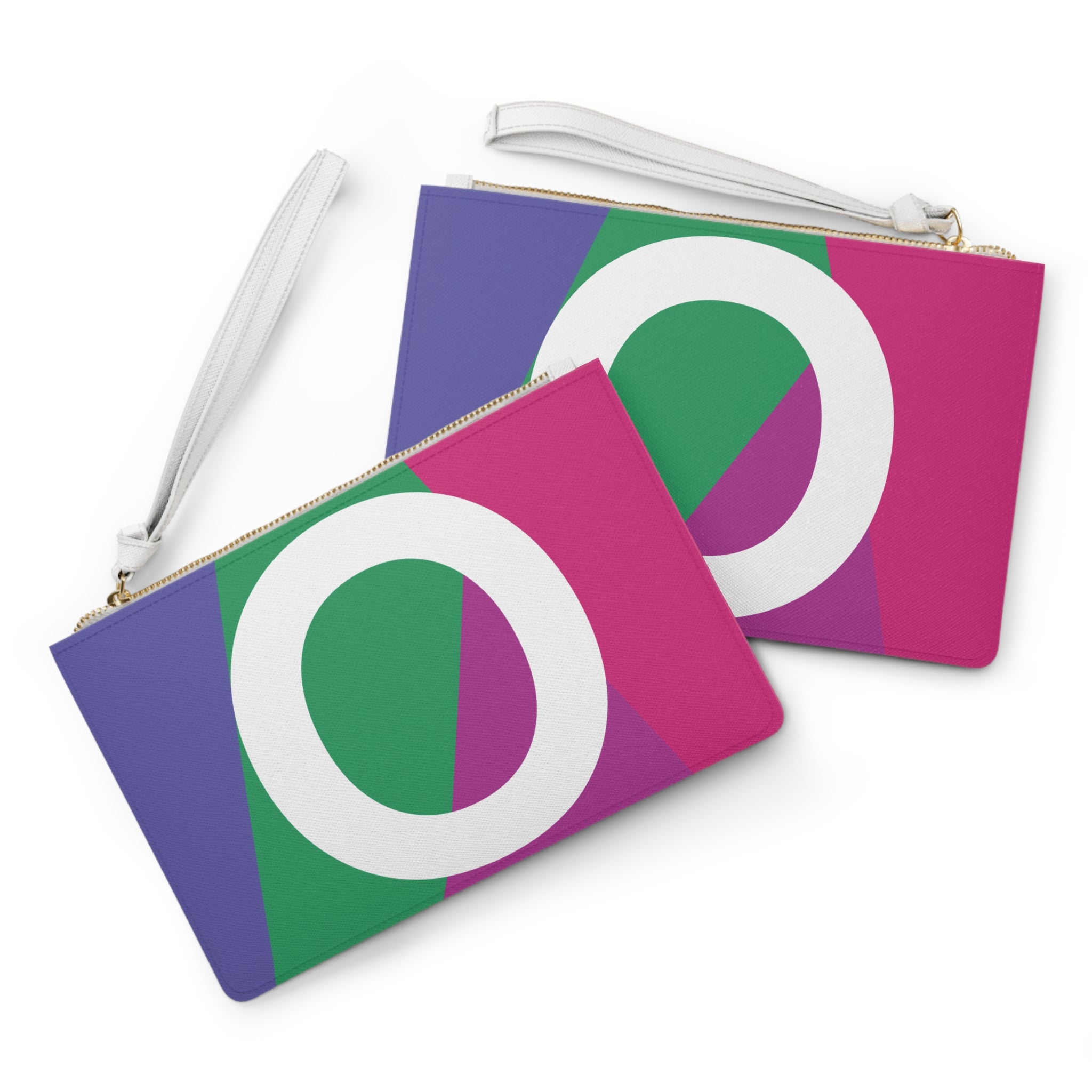 Monogram 'O' Colorblock Clutch Bag — Bold Geometric Wristlet for Everyday & Gifts