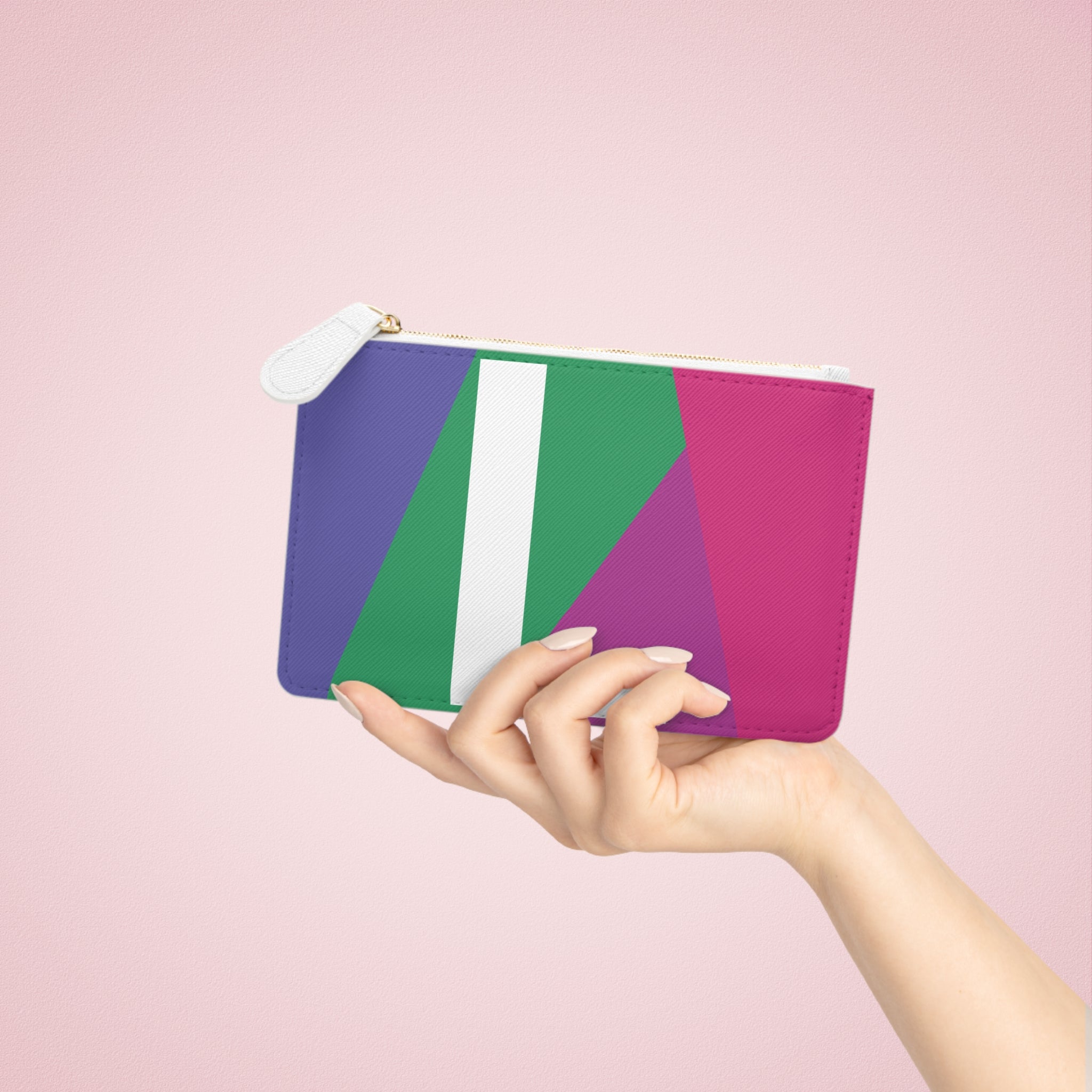Initial L Mini Clutch — Colorblock Monogram Wristlet Wallet