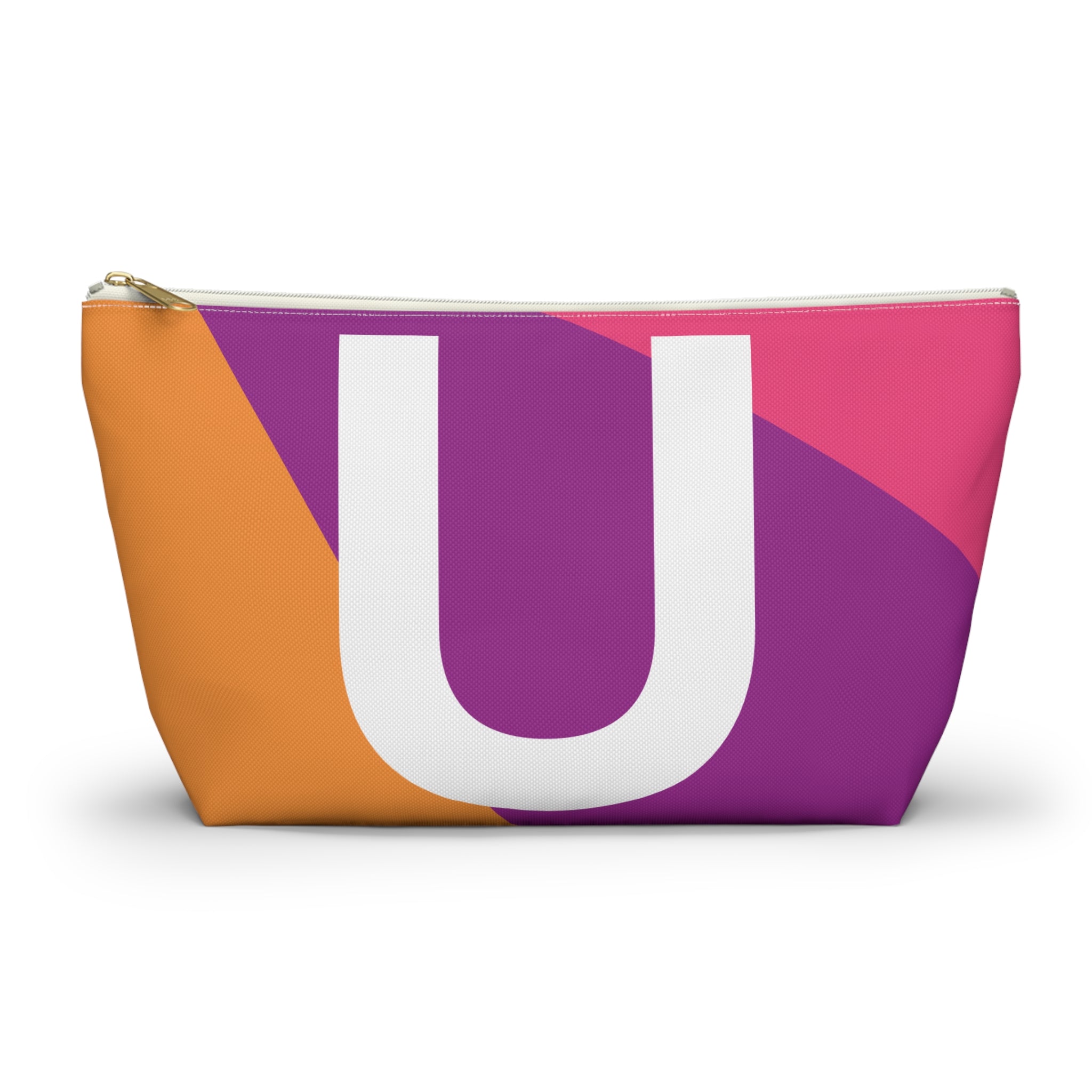 Initials Colorblock Accessory Pouch — Monogram U T-Bottom Cosmetic Bag