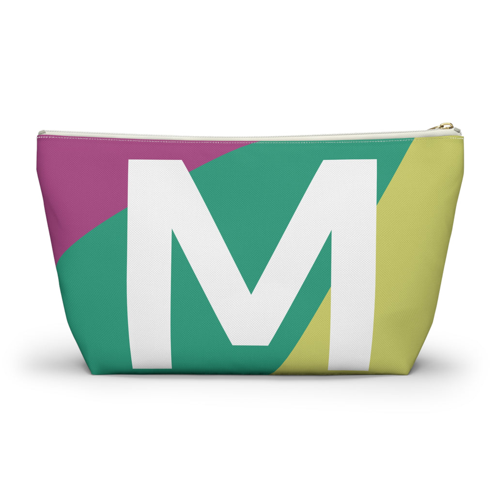 Initials Colorblock Accessory Pouch — Monogram M T-Bottom Cosmetic Bag