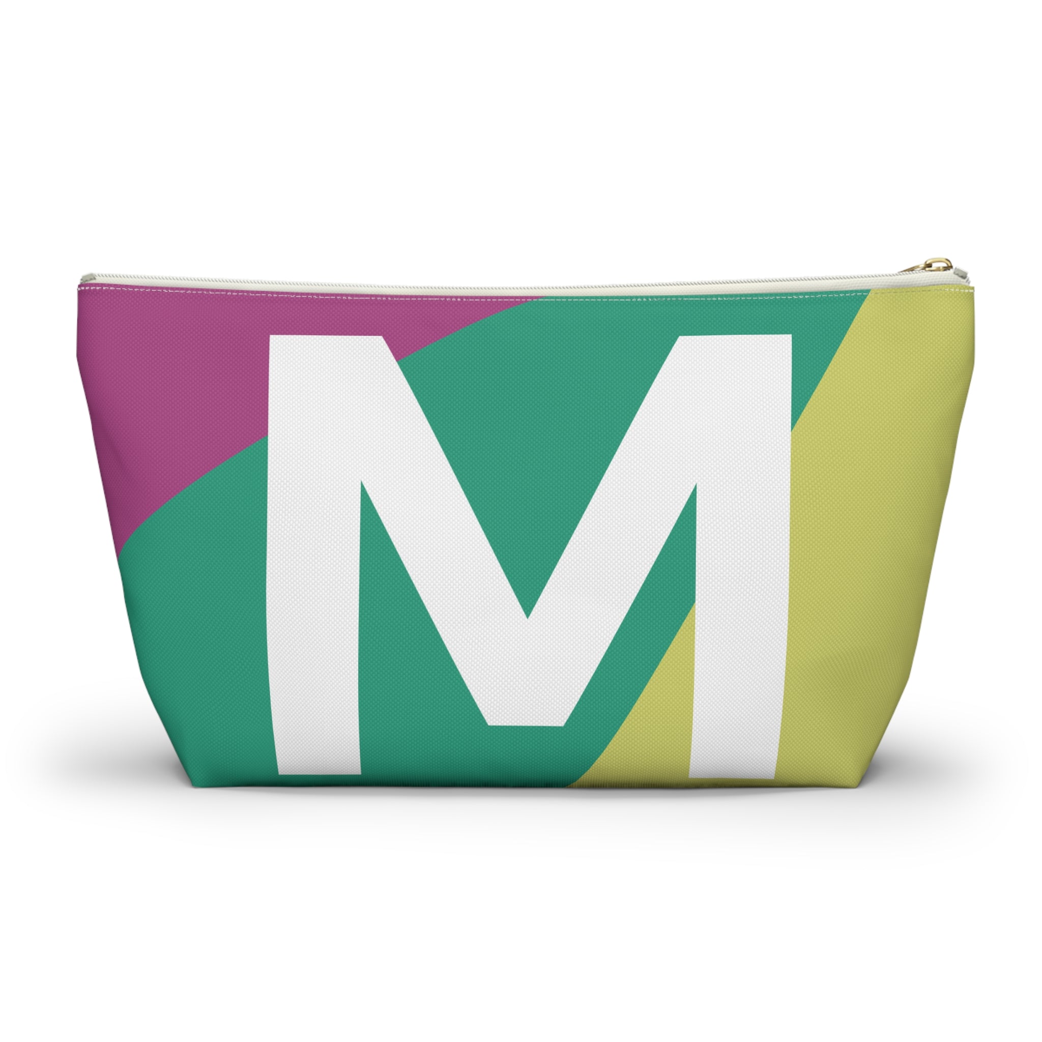 Initials Colorblock Accessory Pouch — Monogram M T-Bottom Cosmetic Bag