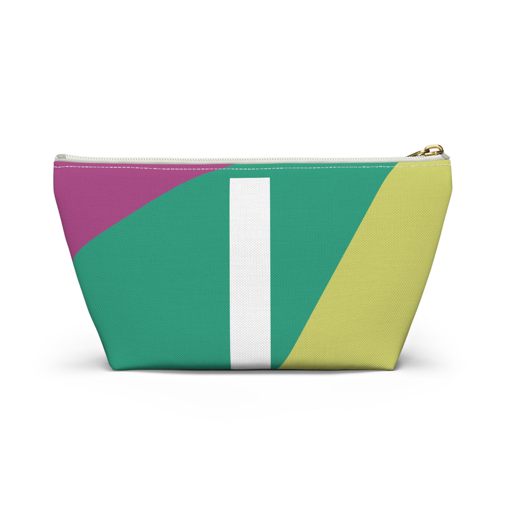 Initials Colorblock Accessory Pouch — Monogram I T-Bottom Cosmetic Bag