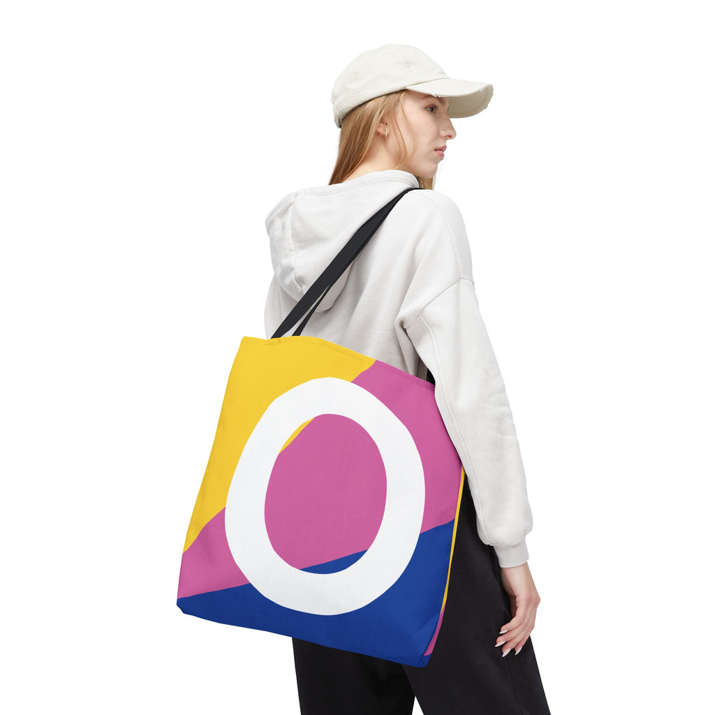 Monogram 'O' Colorblock Tote Bag — Personalized Initial O Shoulder Tote