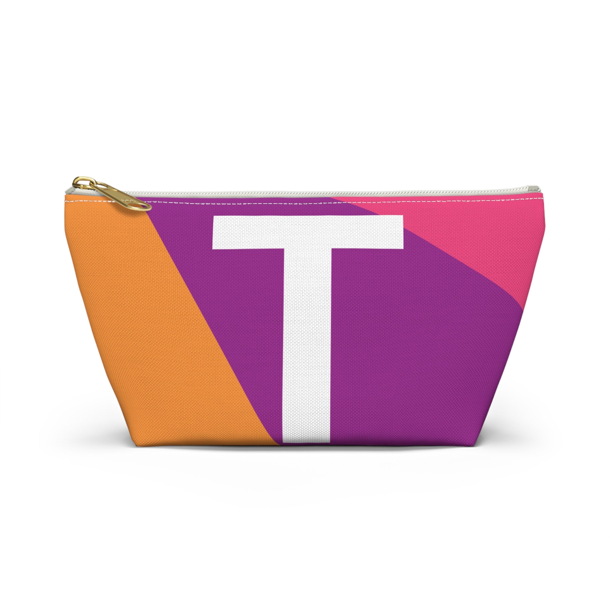 Initials Colorblock Accessory Pouch — Monogram T T-Bottom Cosmetic Bag