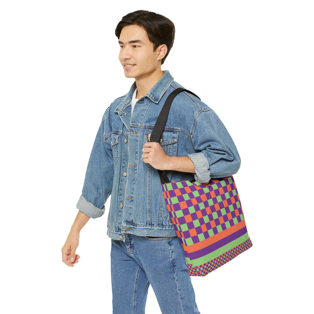 Colorblock Geometric Tote Bag