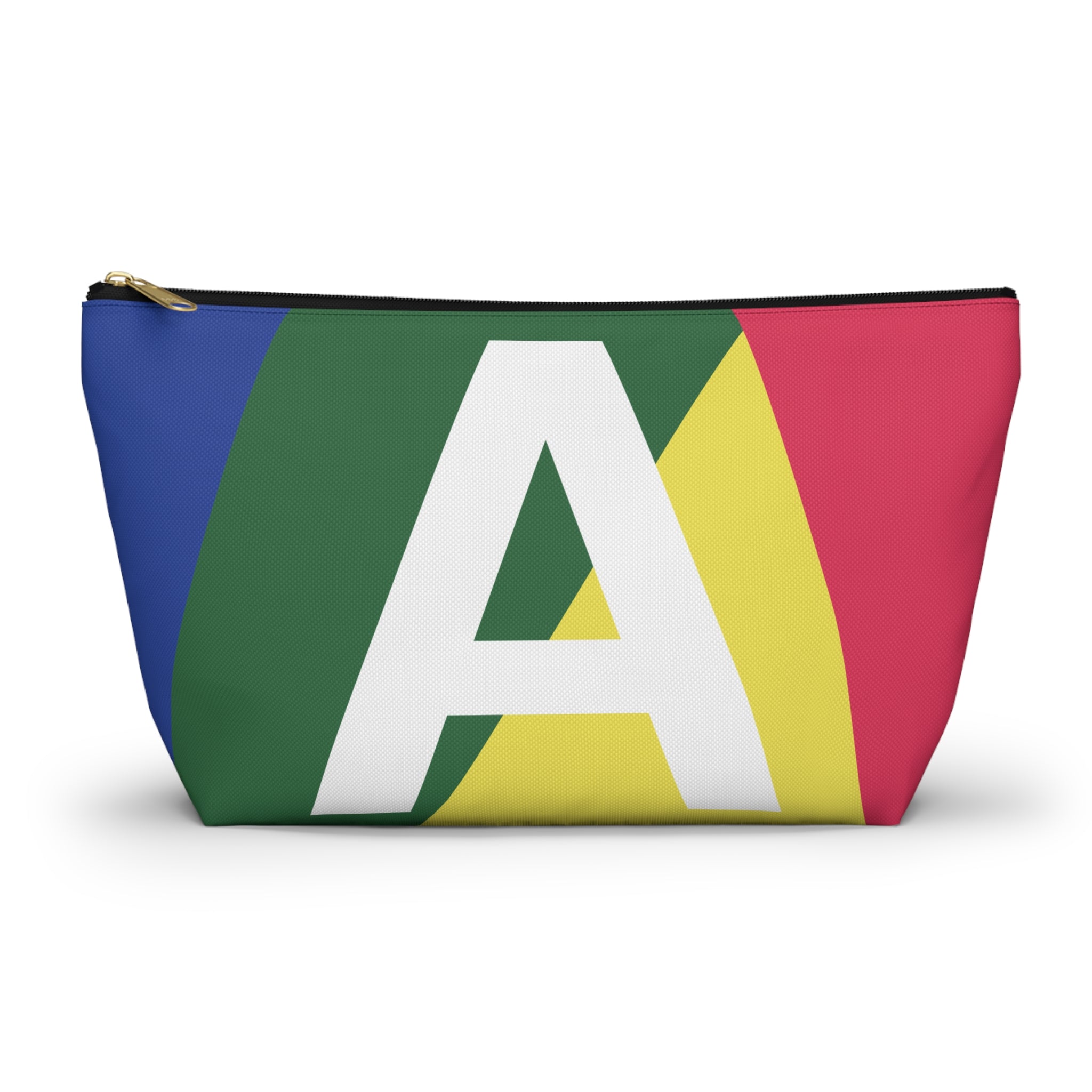 Initials Colorblock Accessory Pouch — Monogram A T-Bottom Cosmetic Bag