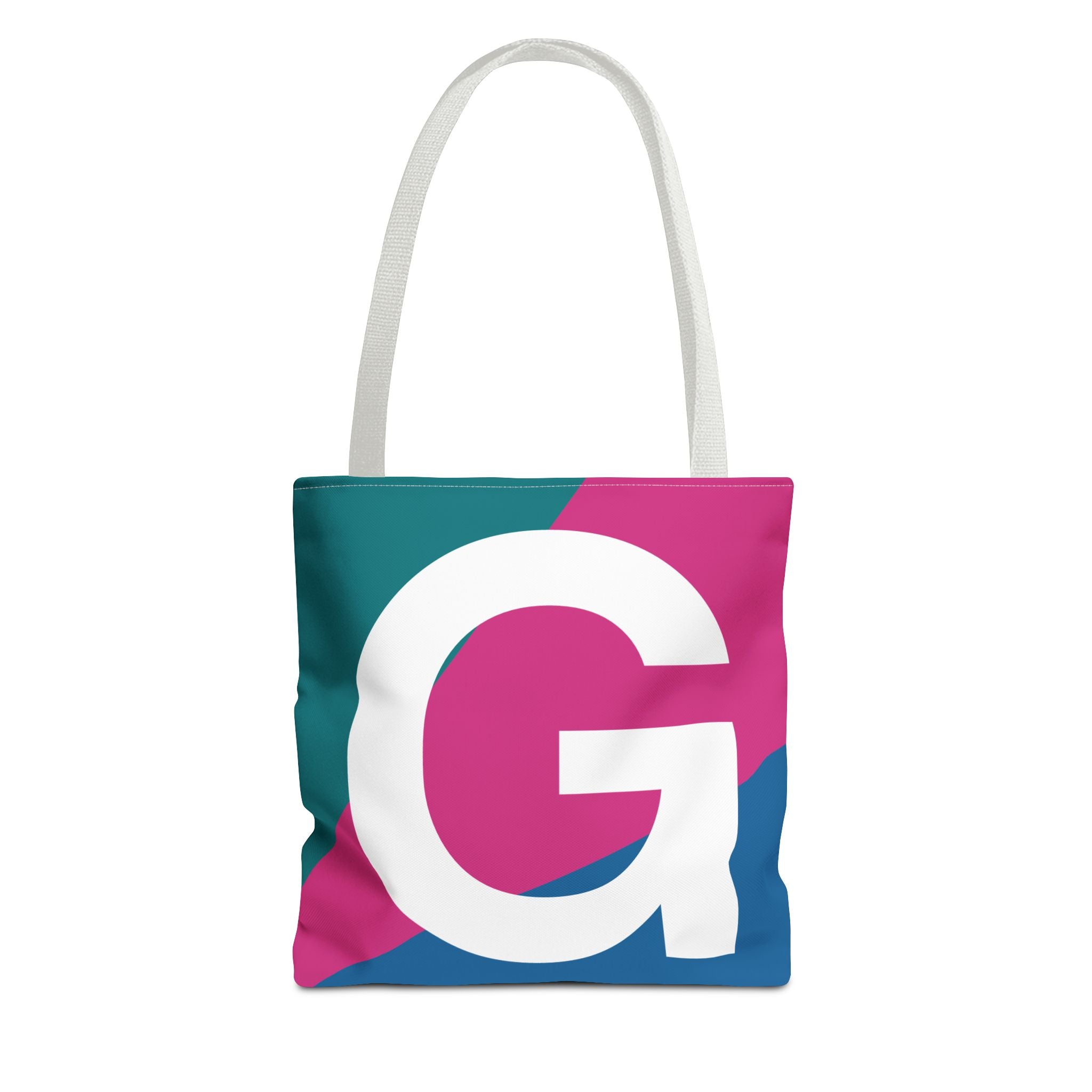 Monogram 'G' Colorblock Tote Bag — Personalized Initial G Shoulder Tote