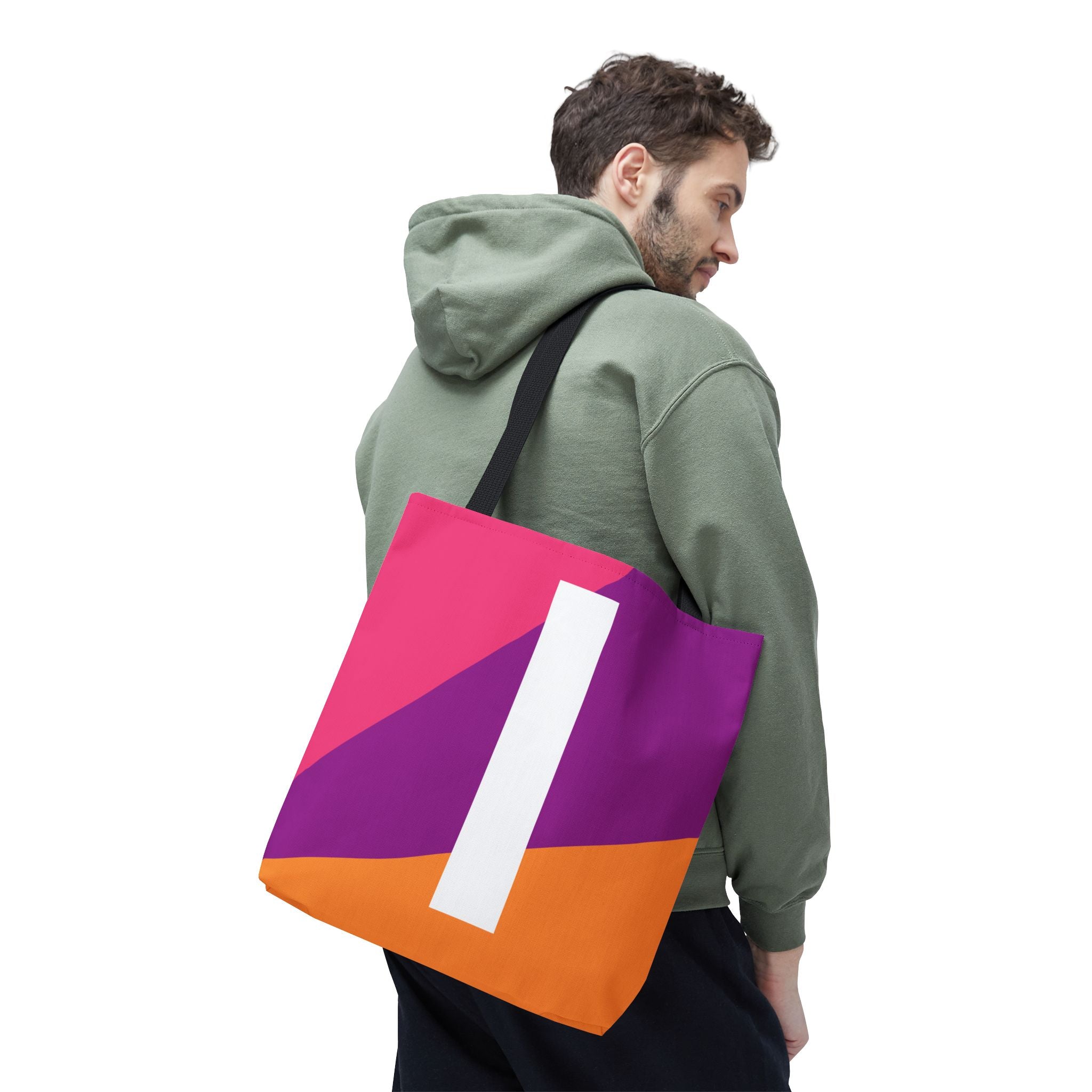 Monogram 'I' Colorblock Tote Bag — Personalized Initial I Shoulder Tote