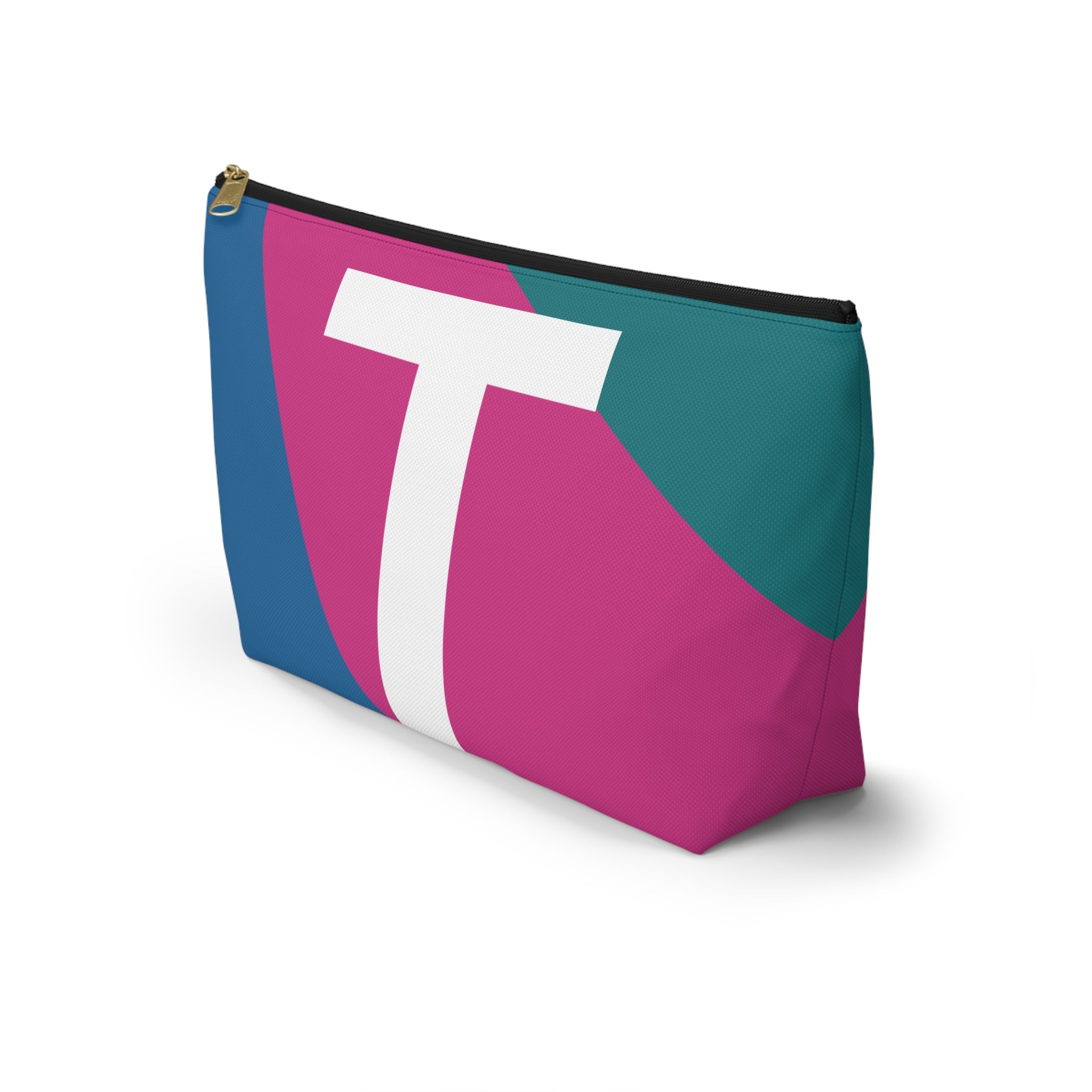 Initials Colorblock Accessory Pouch — Monogram T T-Bottom Cosmetic Bag