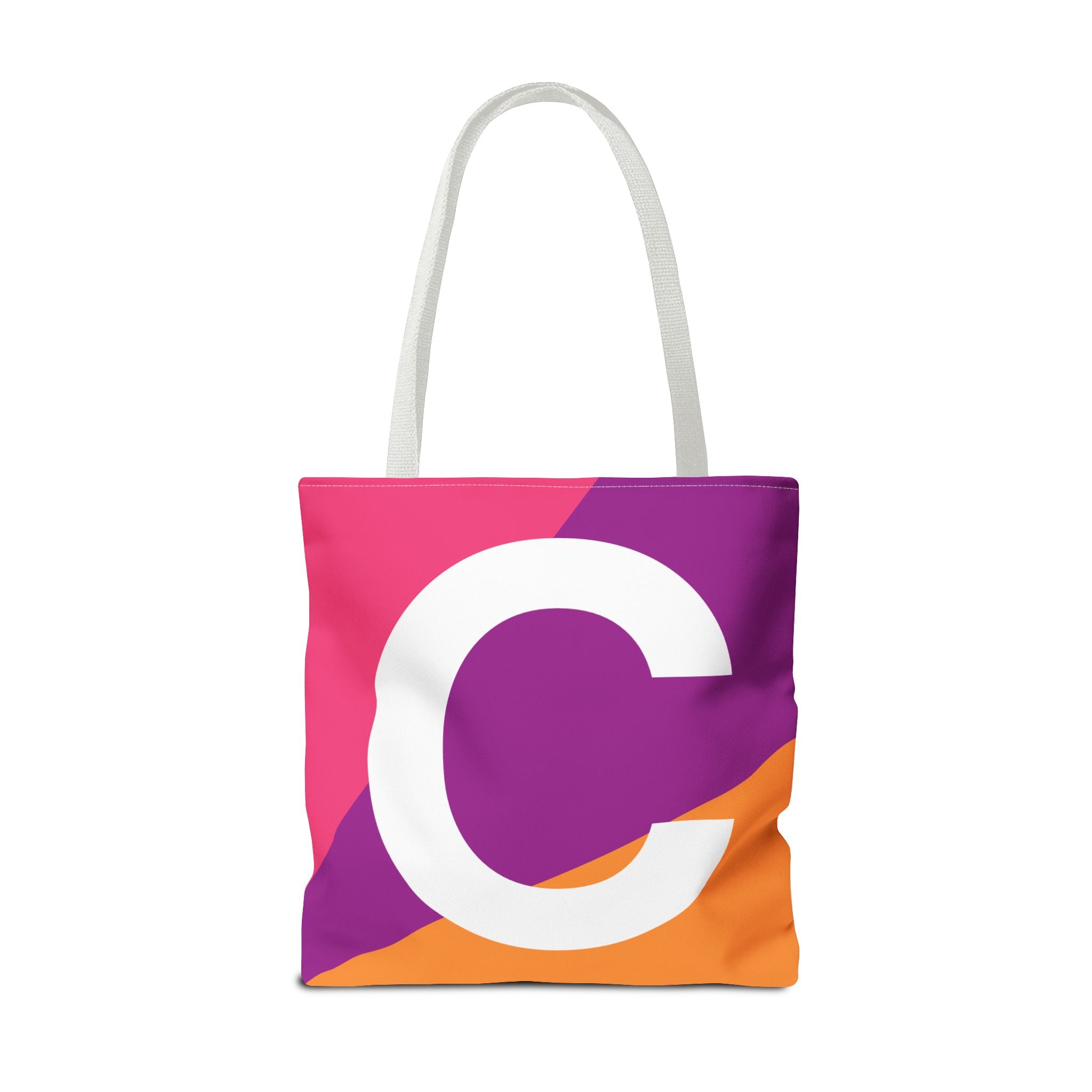 Monogram 'C' Colorblock Tote Bag — Personalized Initial C Shoulder Tote