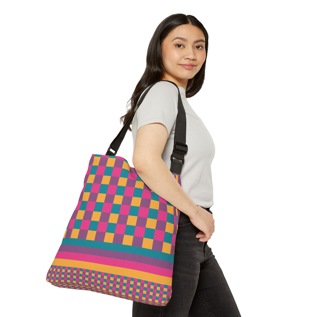 Colorblock Geometric Tote Bag